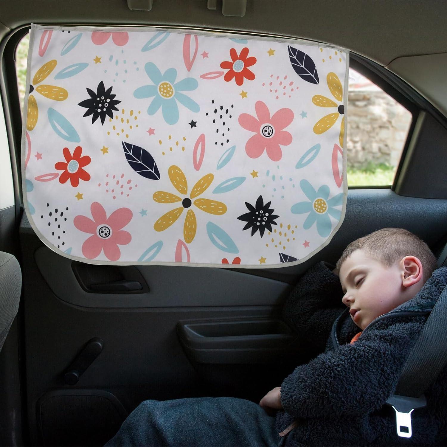 Sombrilla para Ventana Trasera de Auto LoyaGour 70x50cm Flor