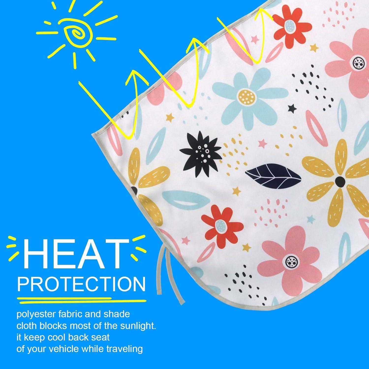 Sombrilla para Ventana Trasera de Auto LoyaGour 70x50cm Flor