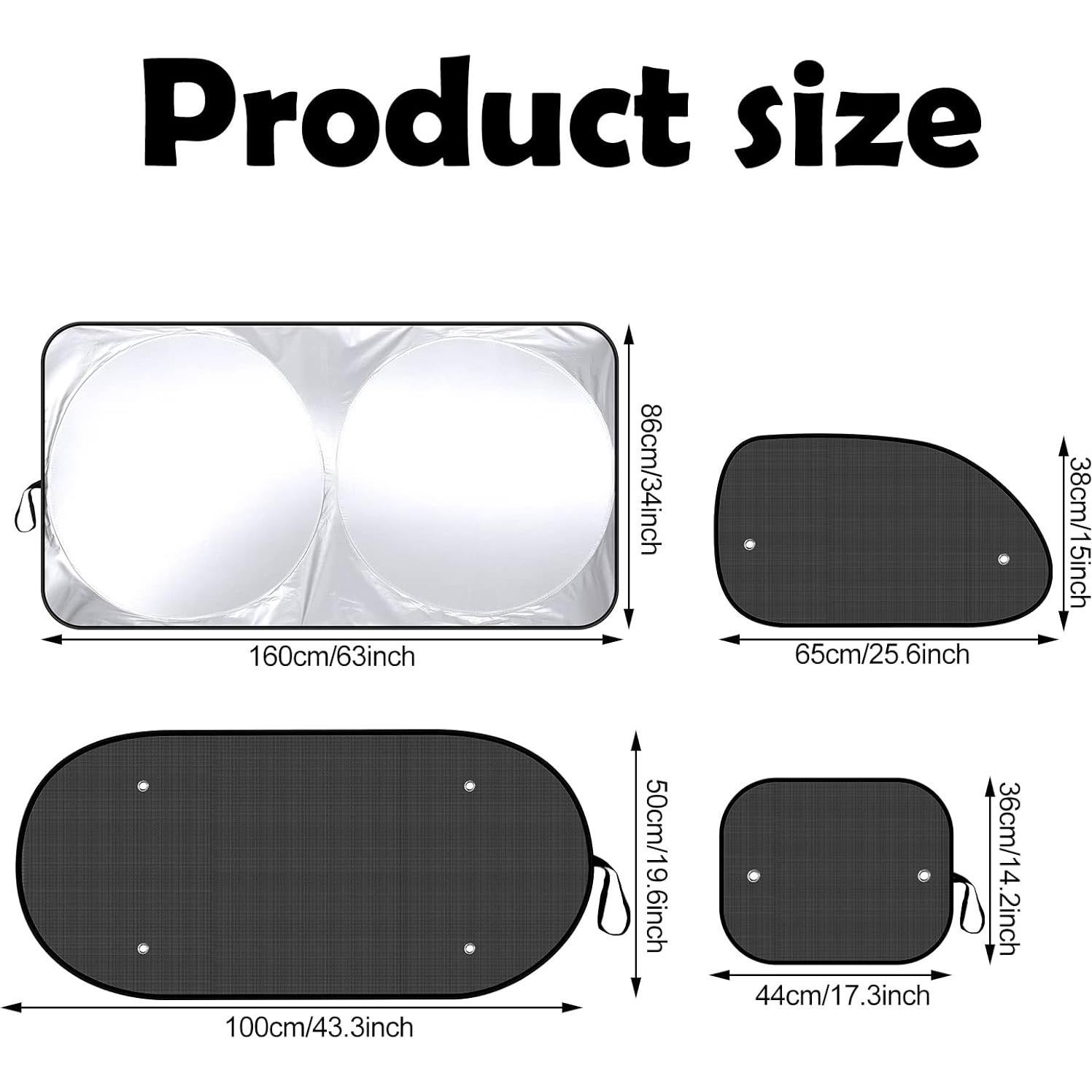 Juego de Sombrillas para Auto Tallew 6 Piezas UV 160x86cm