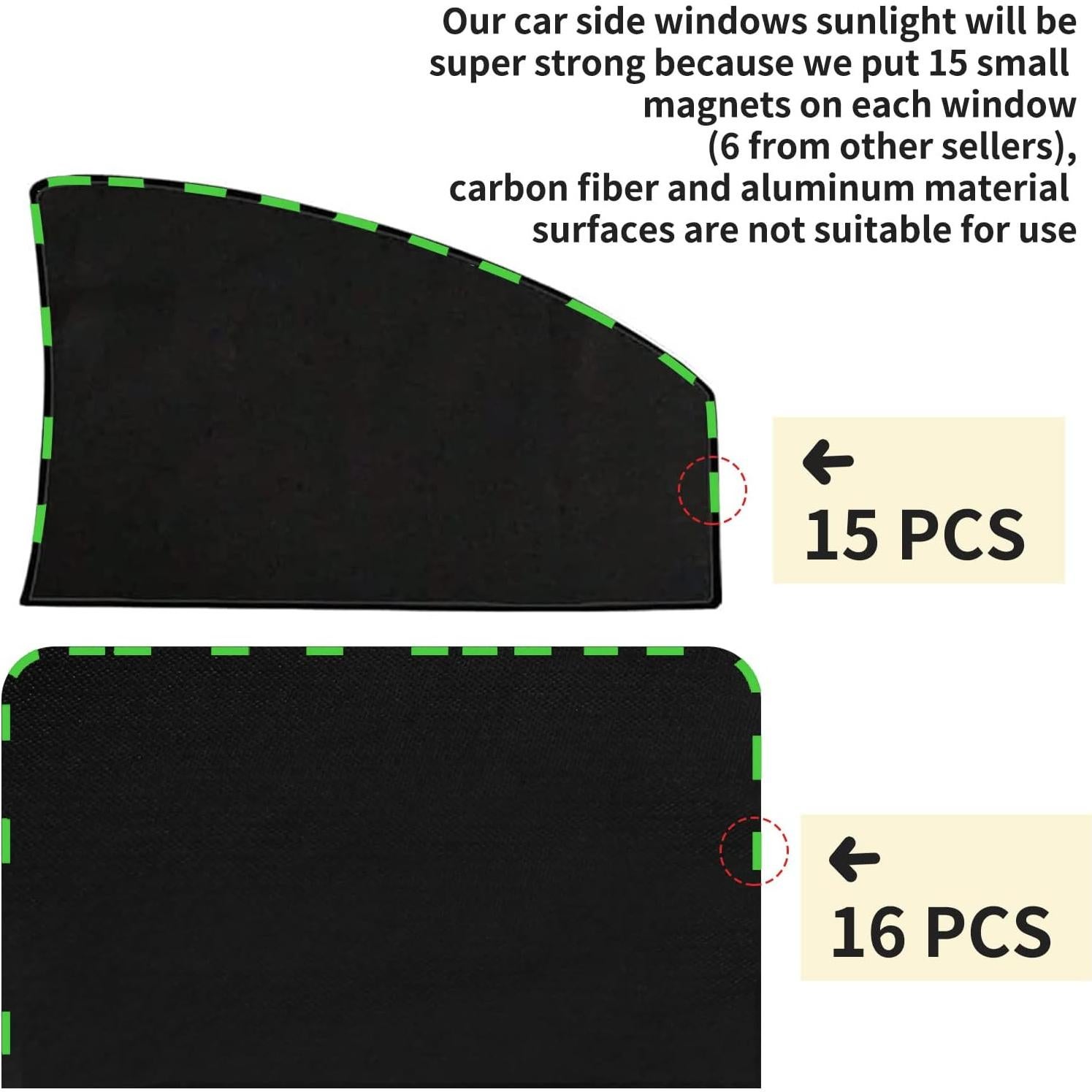 Cortinas de Ventana ZATOOTO 4 Pcs Magnéticas para Coche