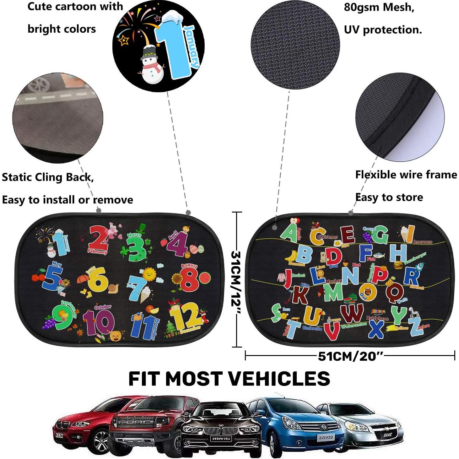 Protector Solar para Auto iZoeL 2 Piezas 80GSM UV ABC+123