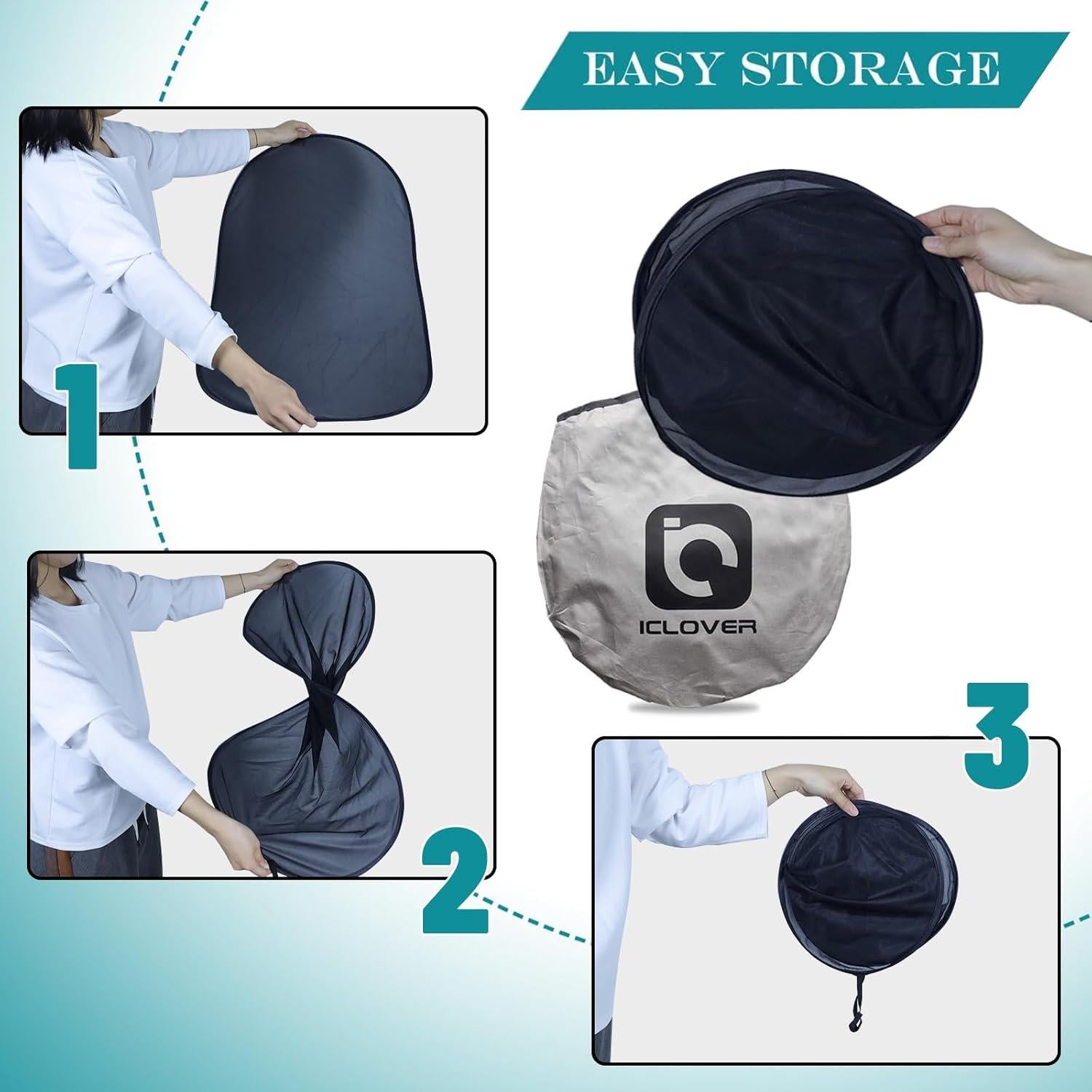 Sombrilla Plegable IC ICLOVER para Auto 99x51cm Protección UV