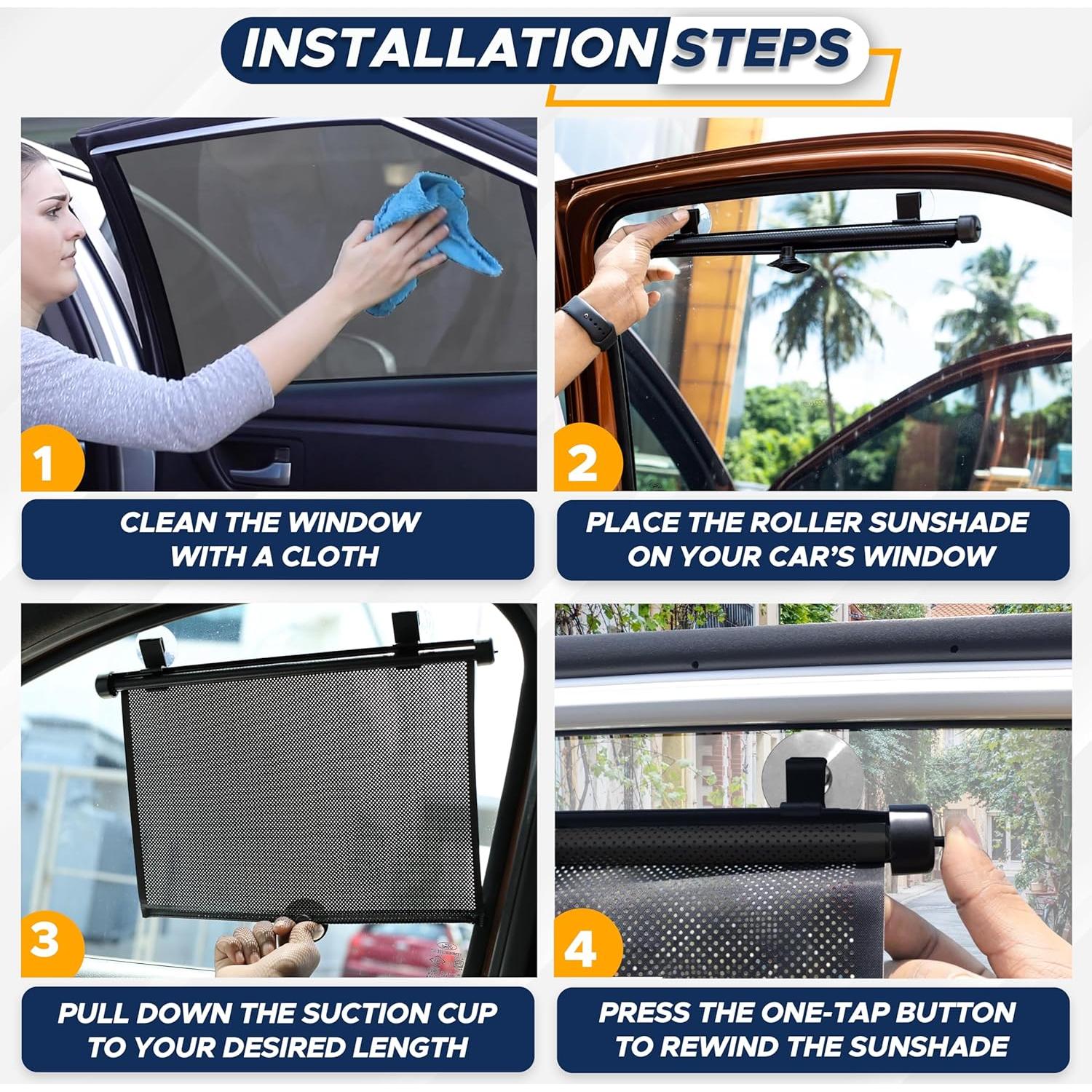 Sombrillas para Ventanas de Auto EcoNour 2 Paquete - 38.1x42.7 cm