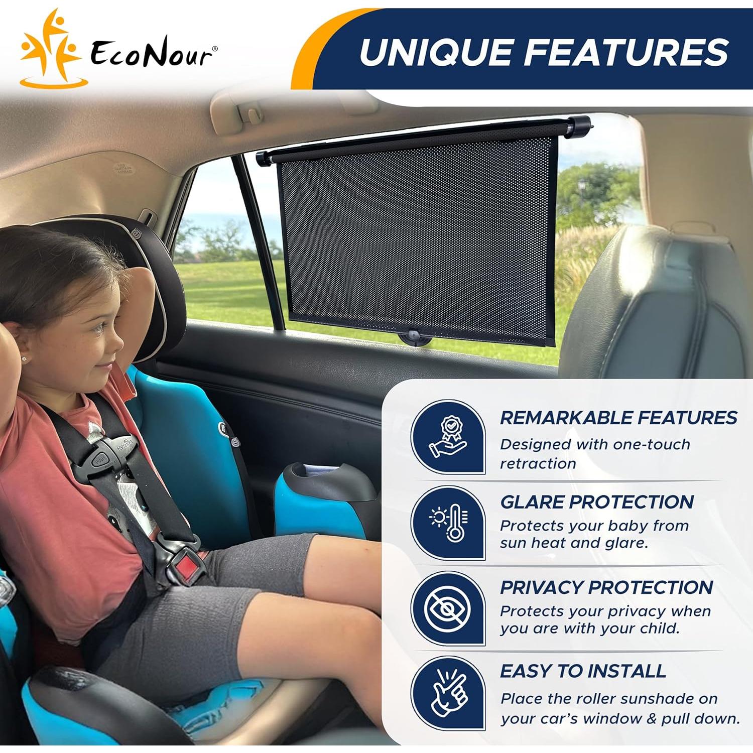 Sombrillas para Ventanas de Auto EcoNour 2 Paquete - 38.1x42.7 cm
