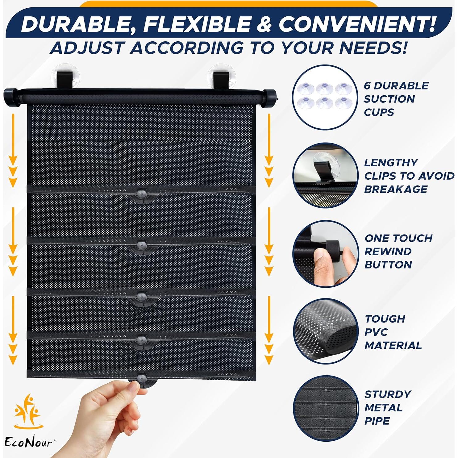 Sombrillas para Ventanas de Auto EcoNour 2 Paquete - 38.1x42.7 cm