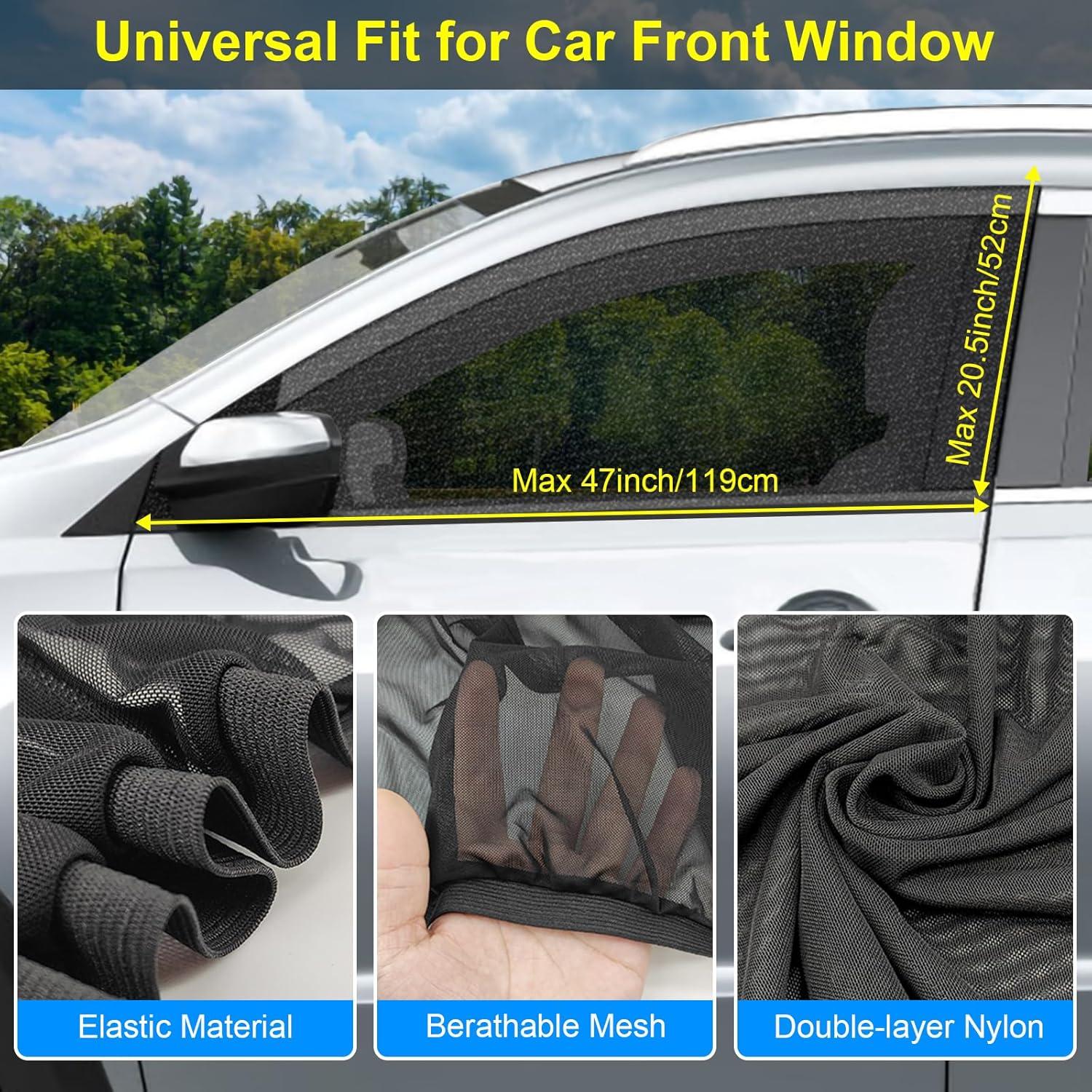 Parasoles LSTRAGY para Ventana Frontal de Auto, 2 Piezas, 119.4x52.1cm, Protección UV