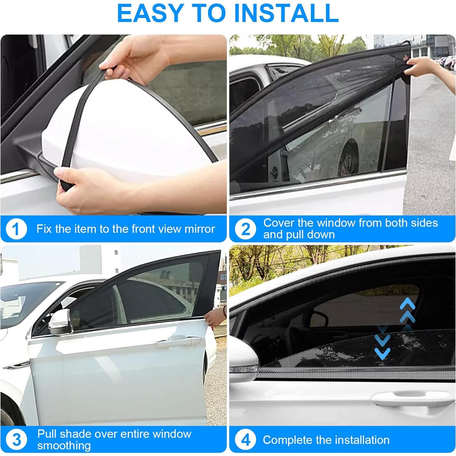 Parasoles LSTRAGY para Ventana Frontal de Auto, 2 Piezas, 119.4x52.1cm, Protección UV