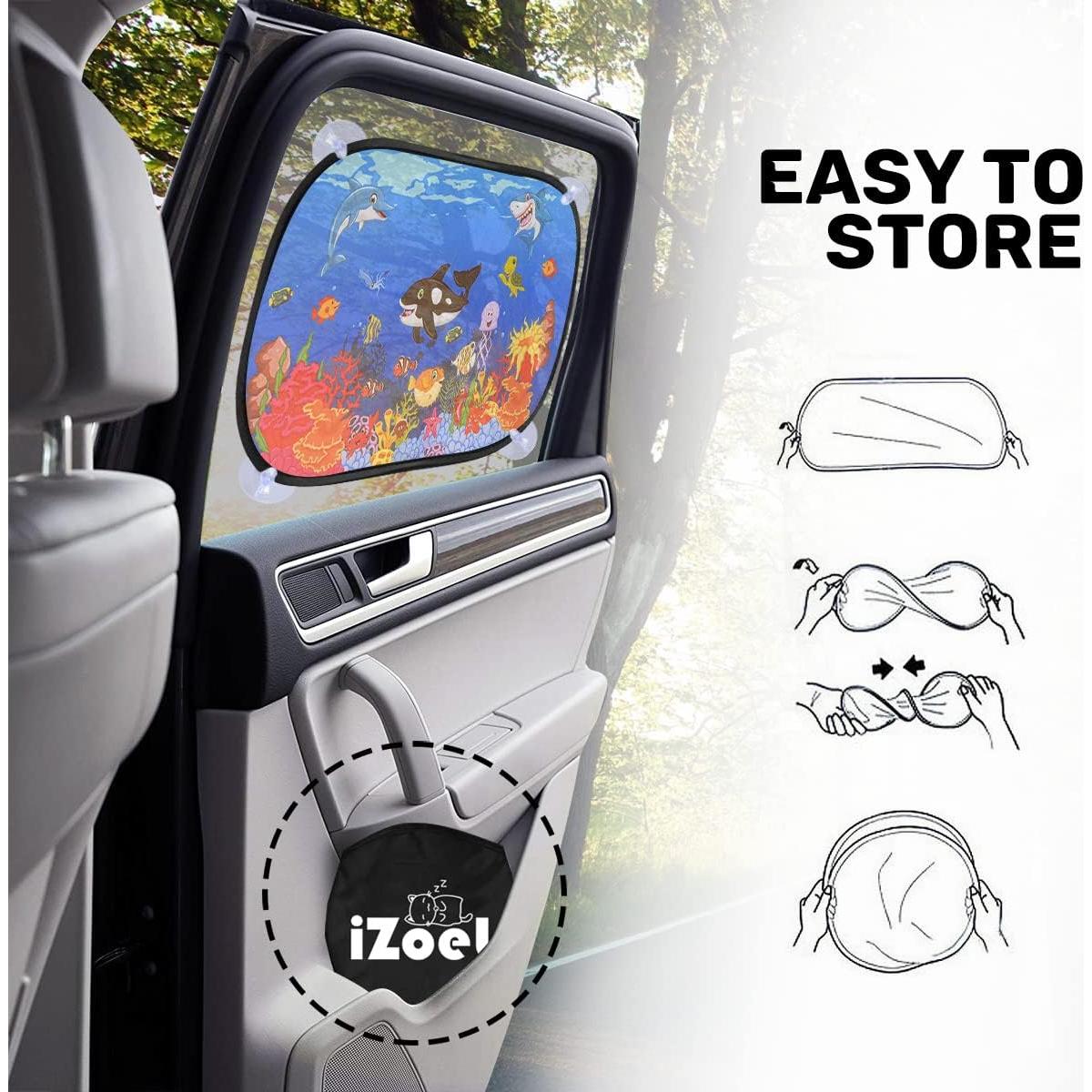 MOVINPE Protector Solar para Coche Bebés 2 Piezas UV 80GSM