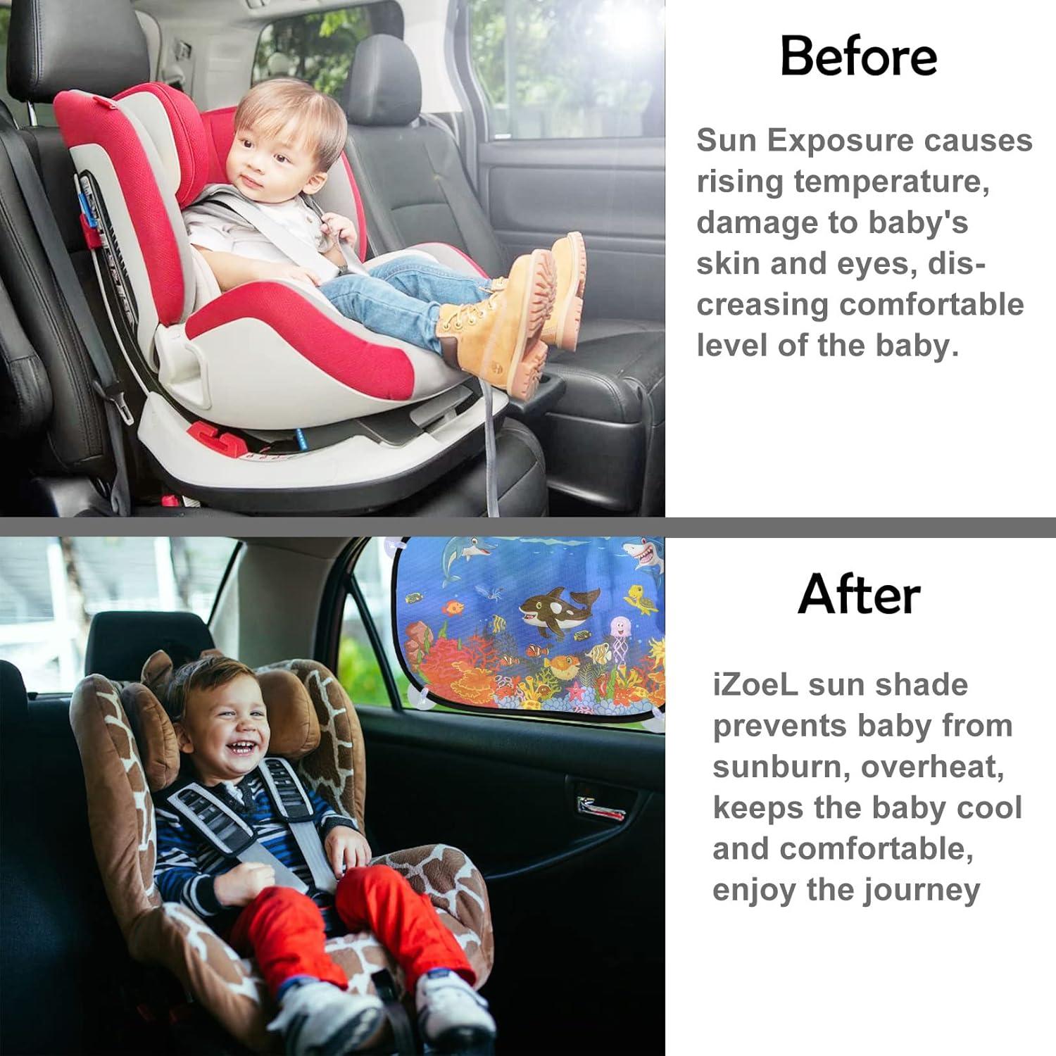 MOVINPE Protector Solar para Coche Bebés 2 Piezas UV 80GSM