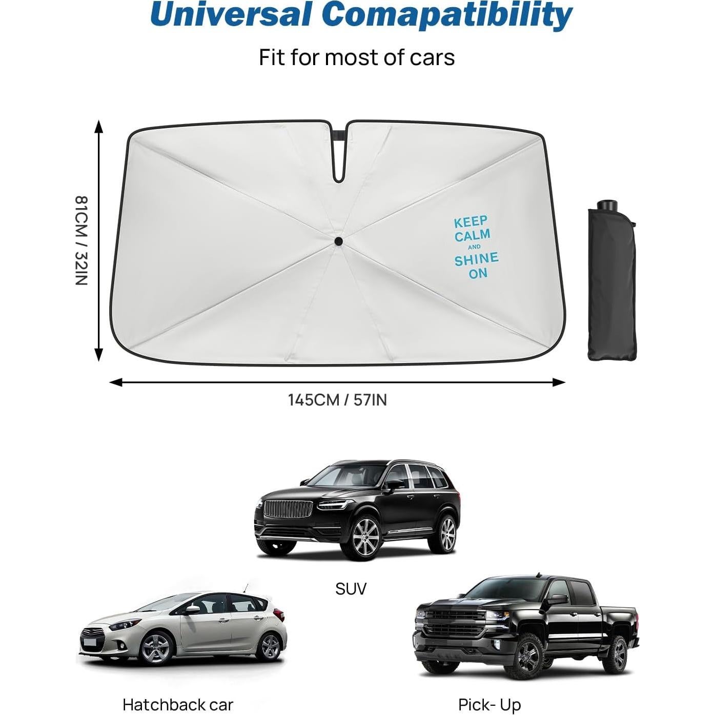 Parasol para Parabrisas JOYTUTUS 145x81 cm Protección Solar
