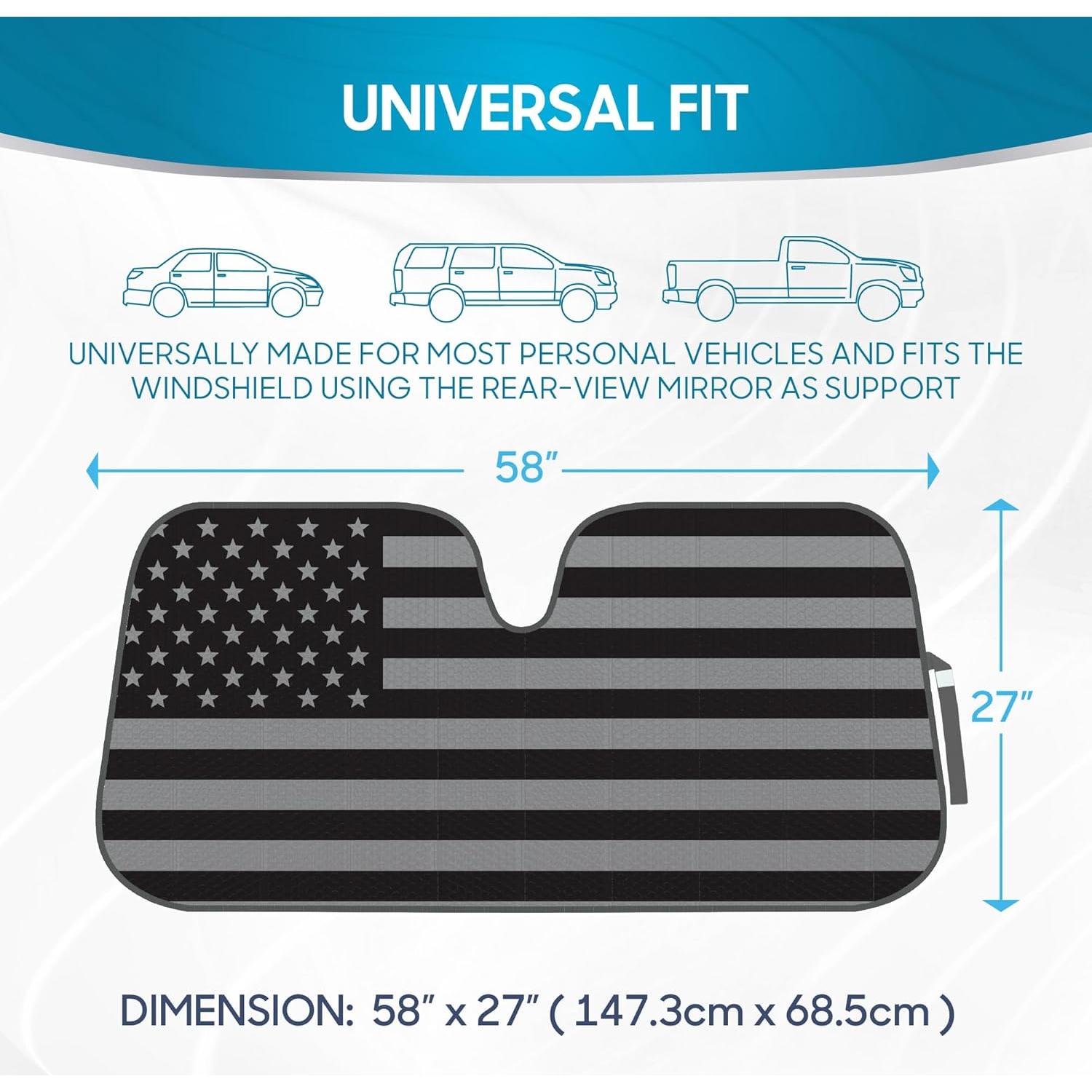 Sombrilla Parabrisas BDK USA Bandera Americana 147x69 cm