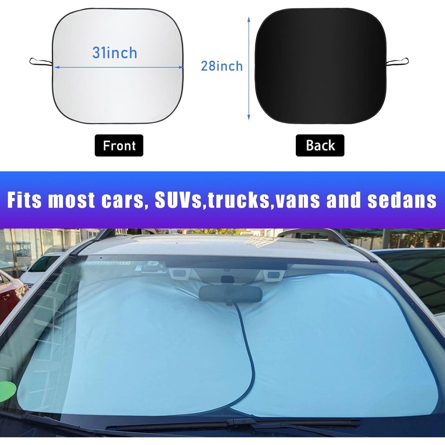 Kewucn Protector Solar para Parabrisas de Coche 2 Pcs 79x71 cm