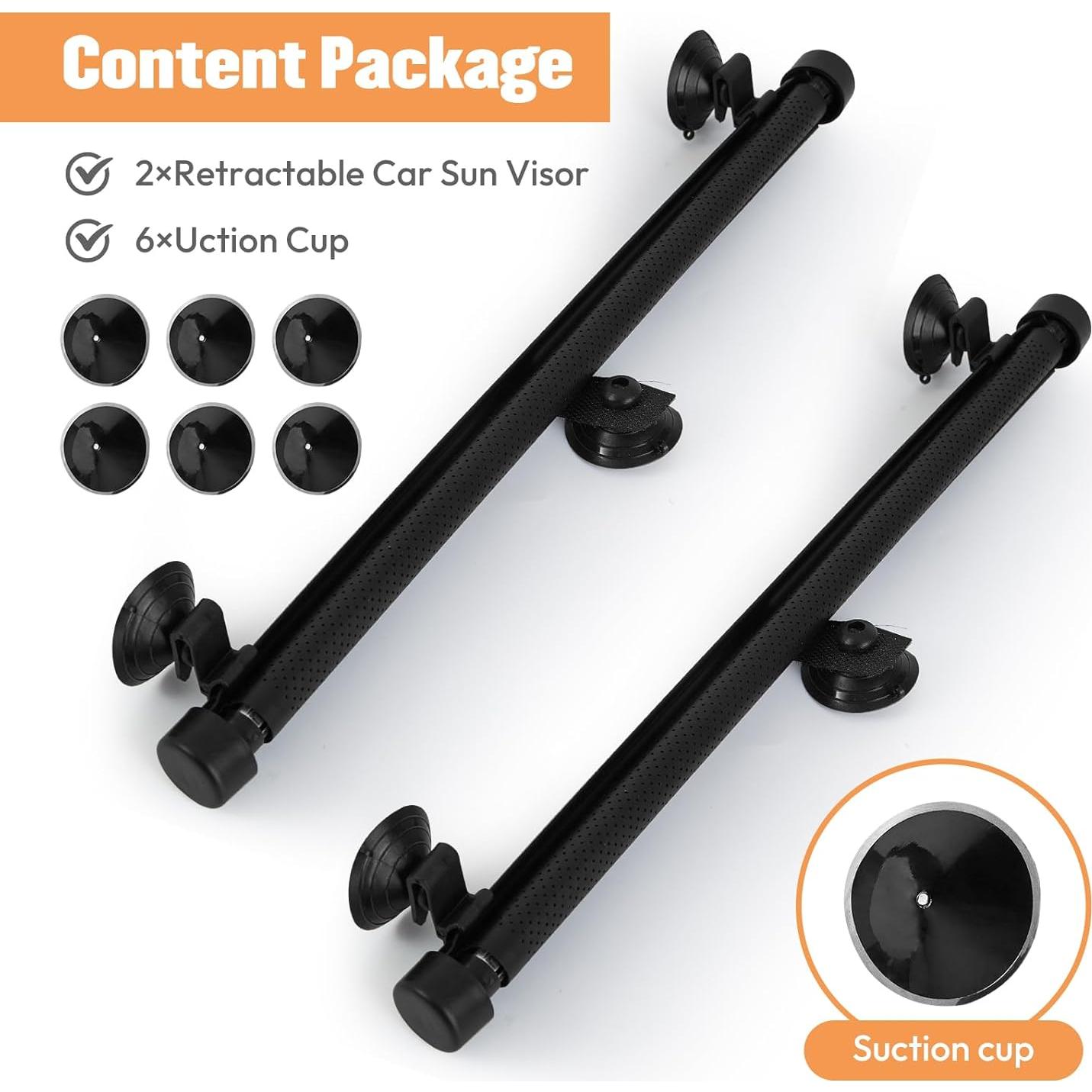 Paquete de 2 Sombrillas Retráctiles para Ventanas de Auto wplhb