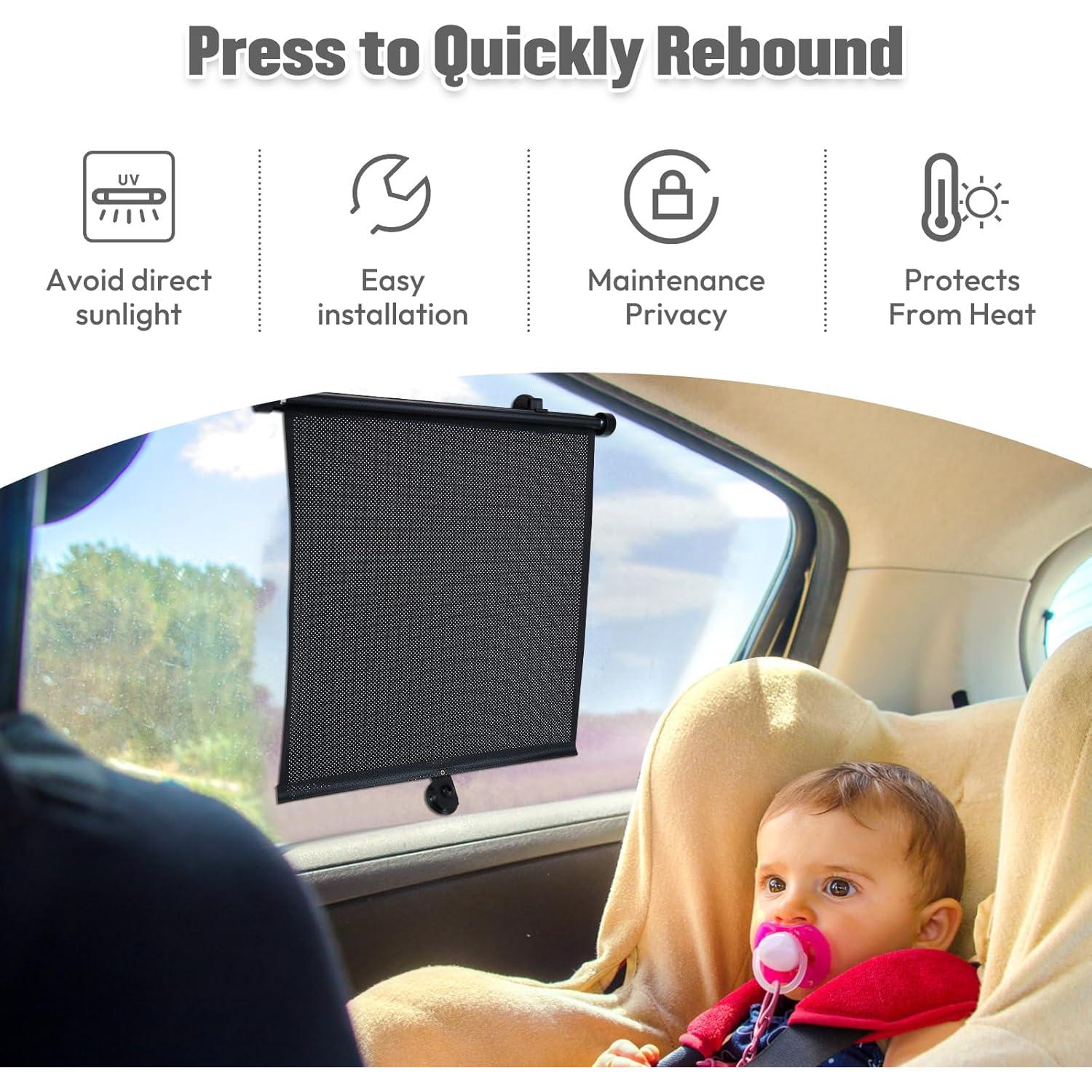 Paquete de 2 Sombrillas Retráctiles para Ventanas de Auto wplhb