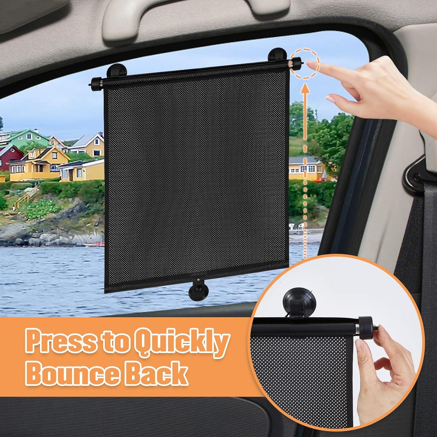 Paquete de 2 Sombrillas Retráctiles para Ventanas de Auto wplhb