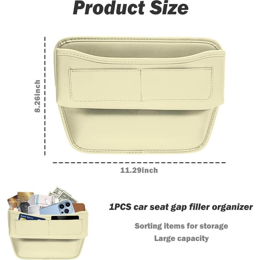 Organizador de Espacio entre Asientos Carleef Beige 3 Compartimentos