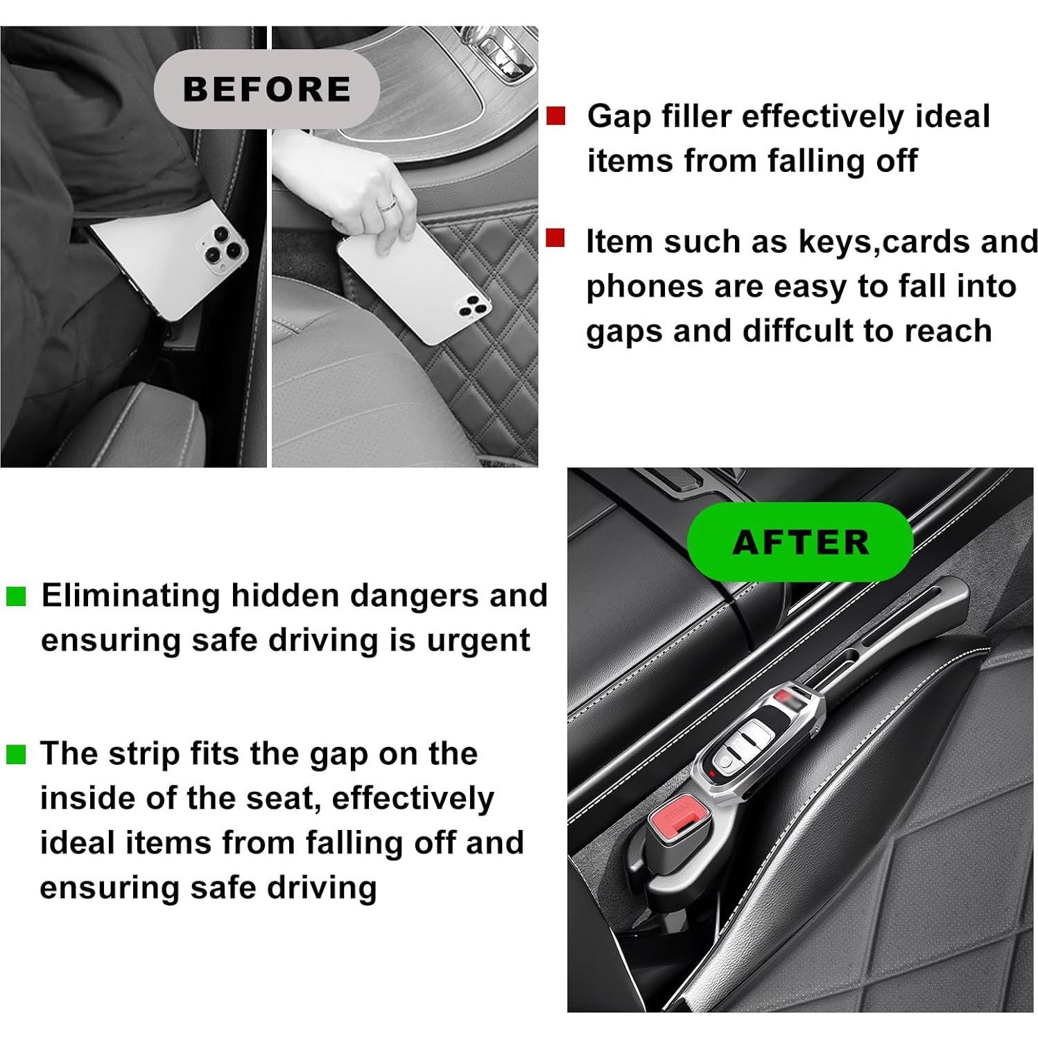 Organizador de Espacio entre Asientos de Coche Gasedin 2PCS Rojo