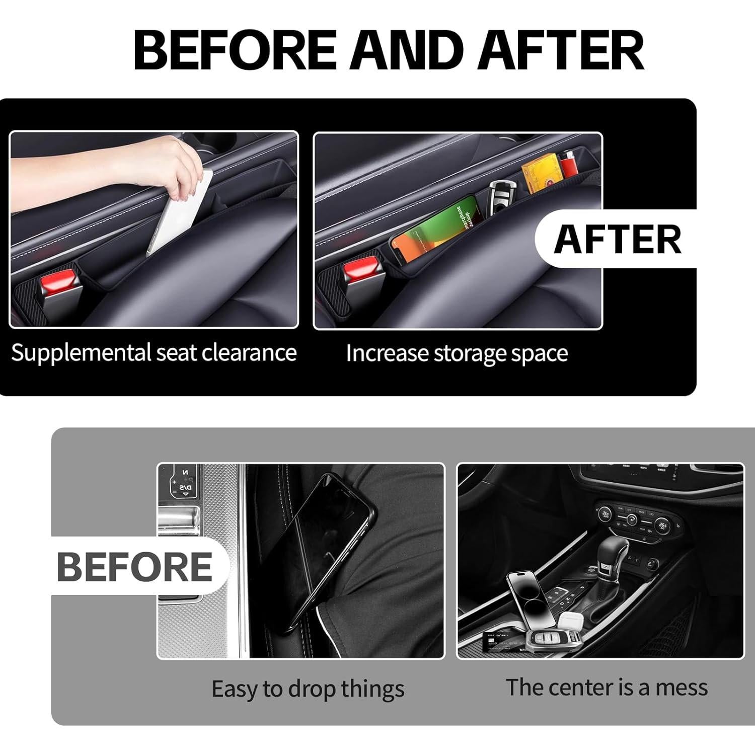 Organizador de Relleno Espacio Asientos Hbxdeco 2PCS Negro