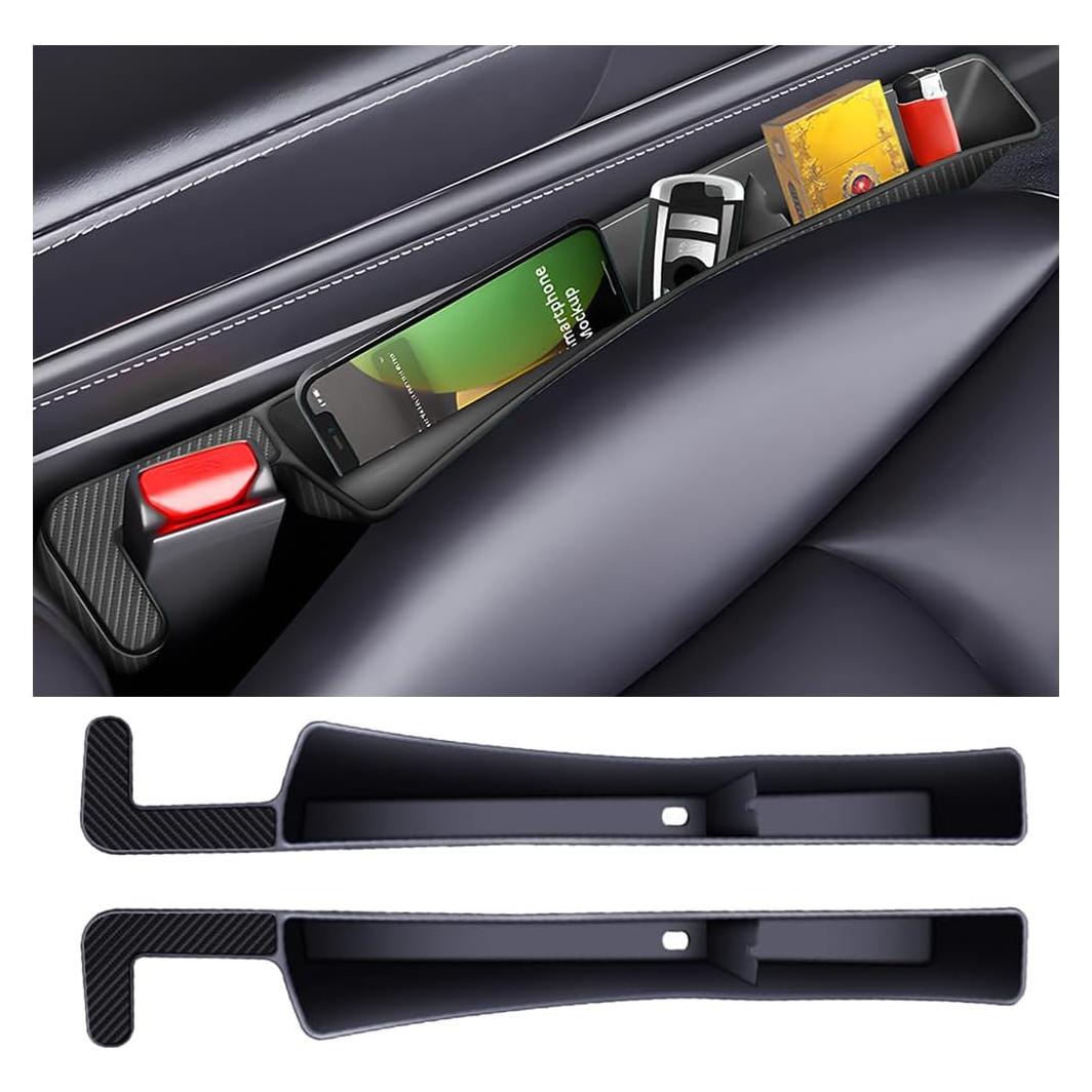 Relleno de Espacio entre Asientos de Coche Osilly 2PCS Negro