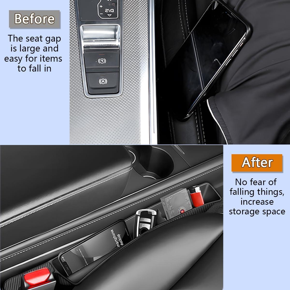 Relleno de Espacio entre Asientos de Coche Osilly 2PCS Negro