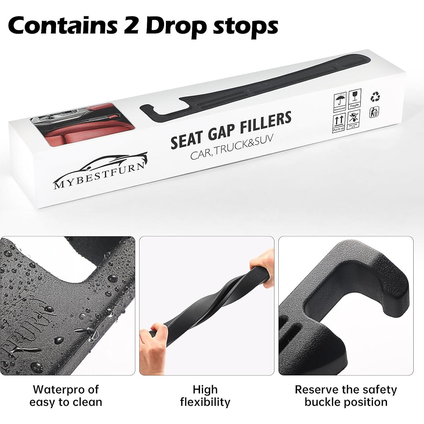 Relleno DEWEST para Espacio de Asiento de Coche Negro - Juego de 2