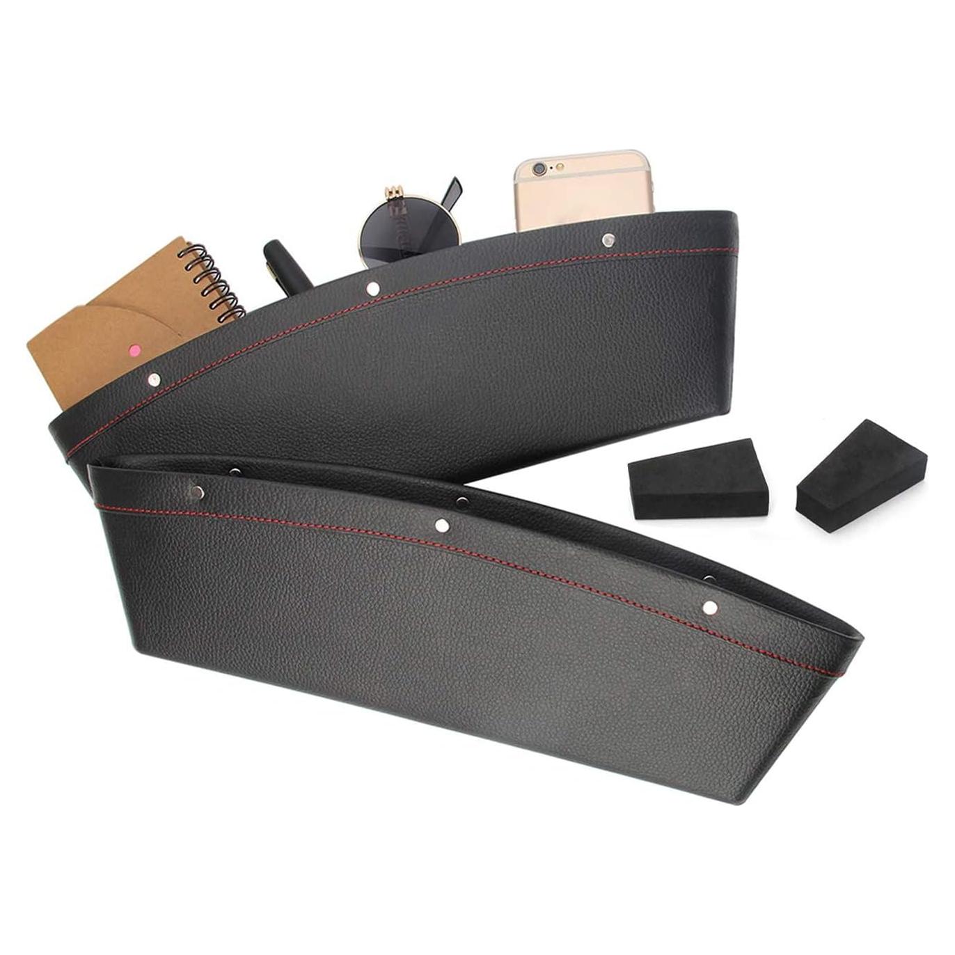 Organizador de Asiento de Coche Coolrunner 2 Piezas Cuero PU Negro