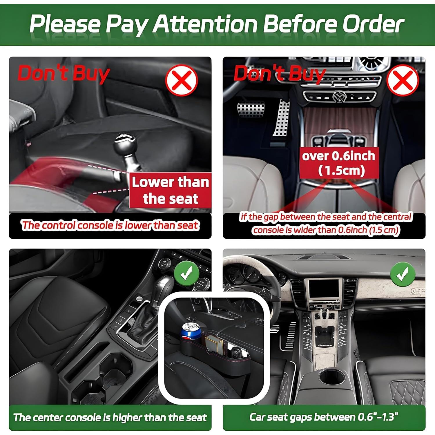 Organizador de Relleno de Espacio entre Asientos AIUSLN - Cuero PU