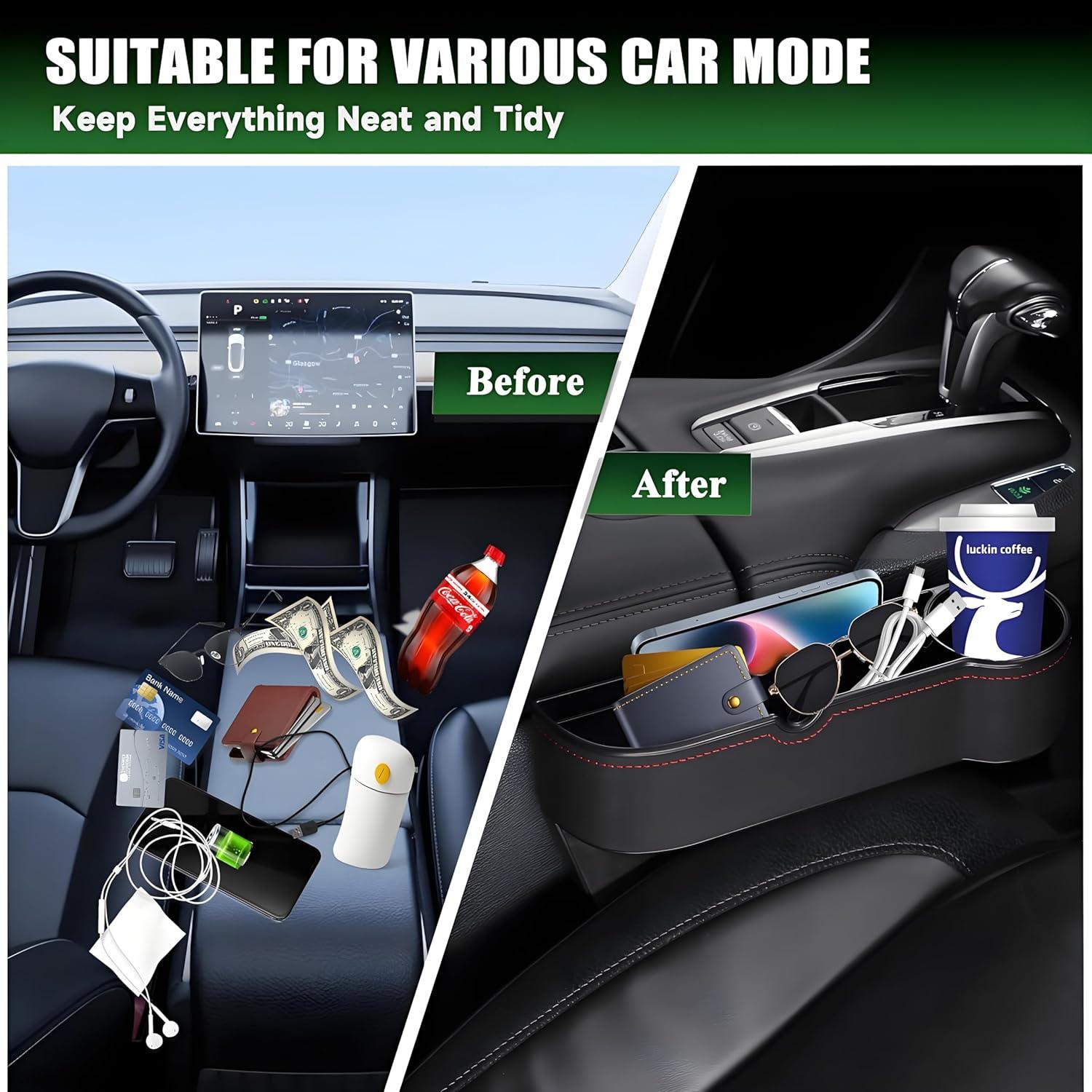 Organizador de Relleno de Espacio entre Asientos AIUSLN - Cuero PU