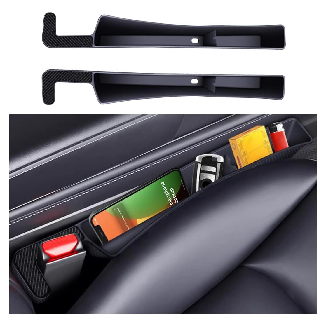 2 Piezas Relleno Espacio Asientos Coche Zpana Negro