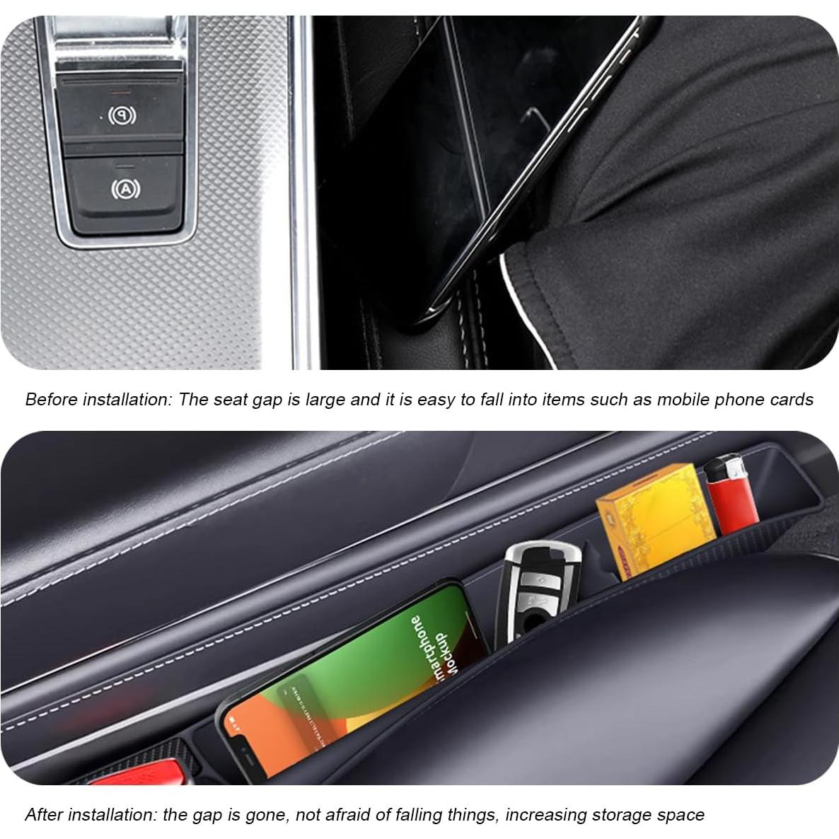 2 Piezas Relleno Espacio Asientos Coche Zpana Negro