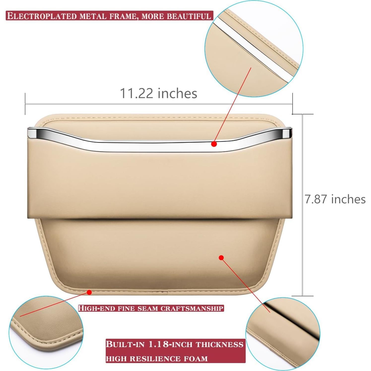 Organizador de Relleno entre Asientos HOLDCY Cuero Beige