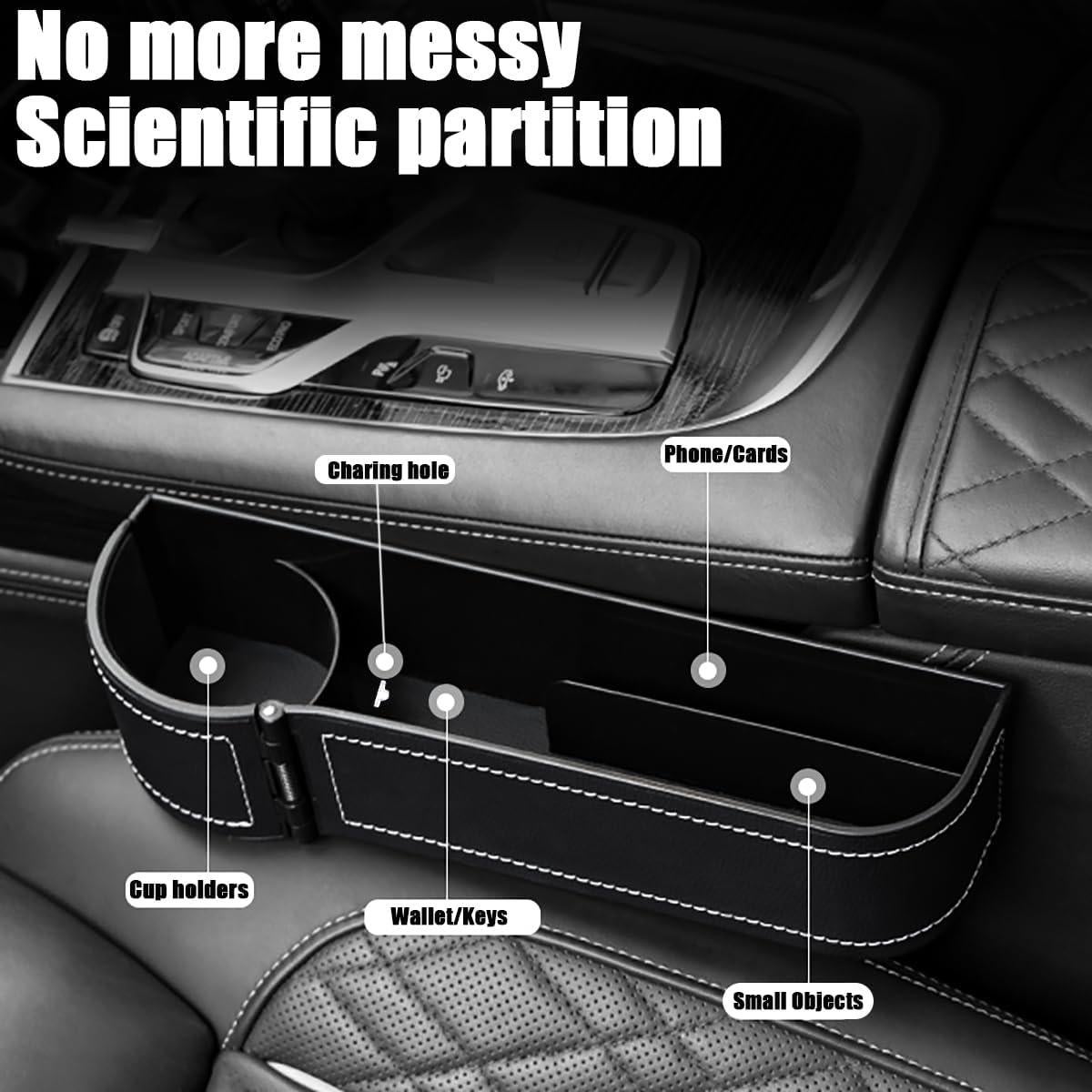 Organizador de Auto MTGOCHA Relleno Espacio Asientos Negro