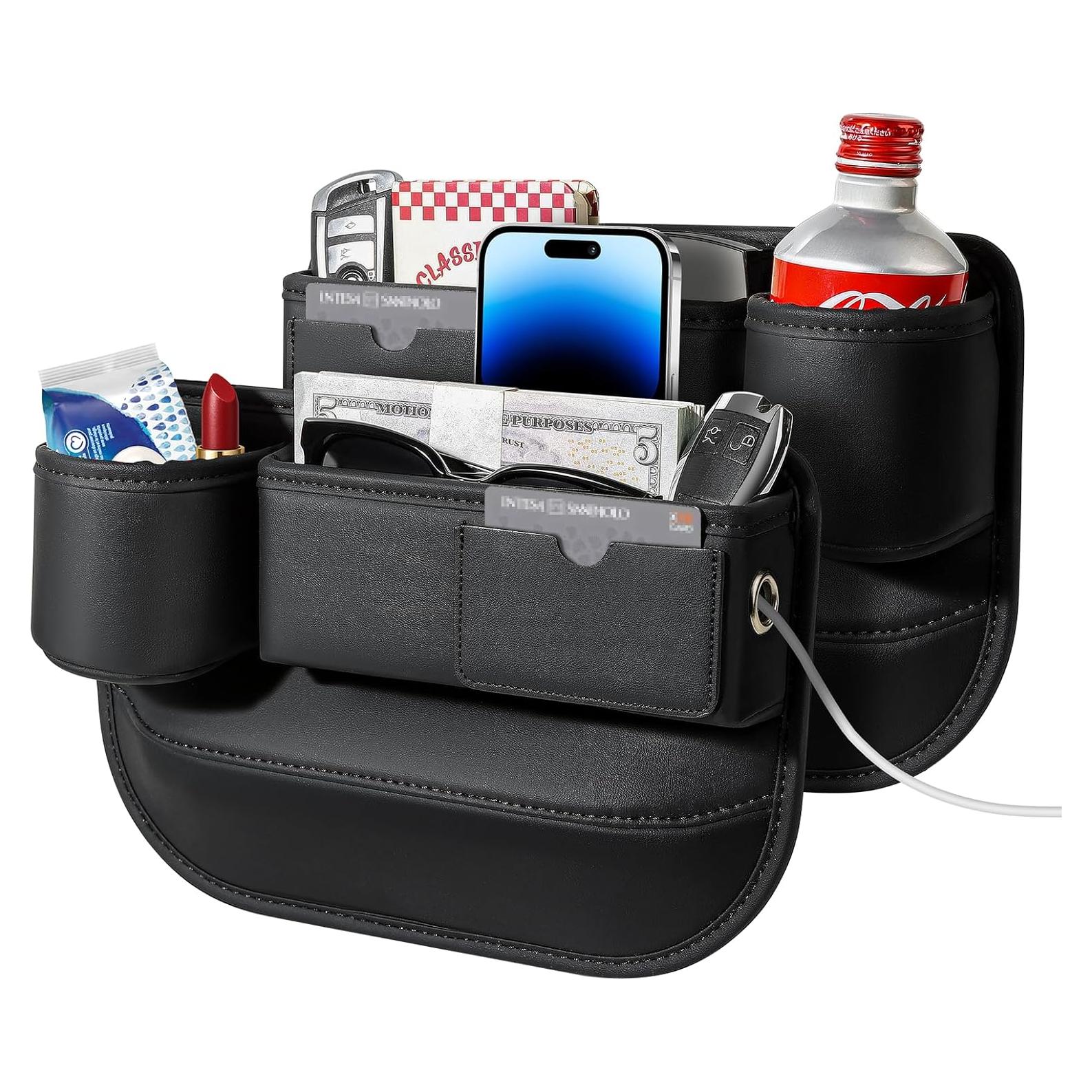 Organizador de Relleno Espacio Asientos Coche Pcnjozx Negro 2 Piezas