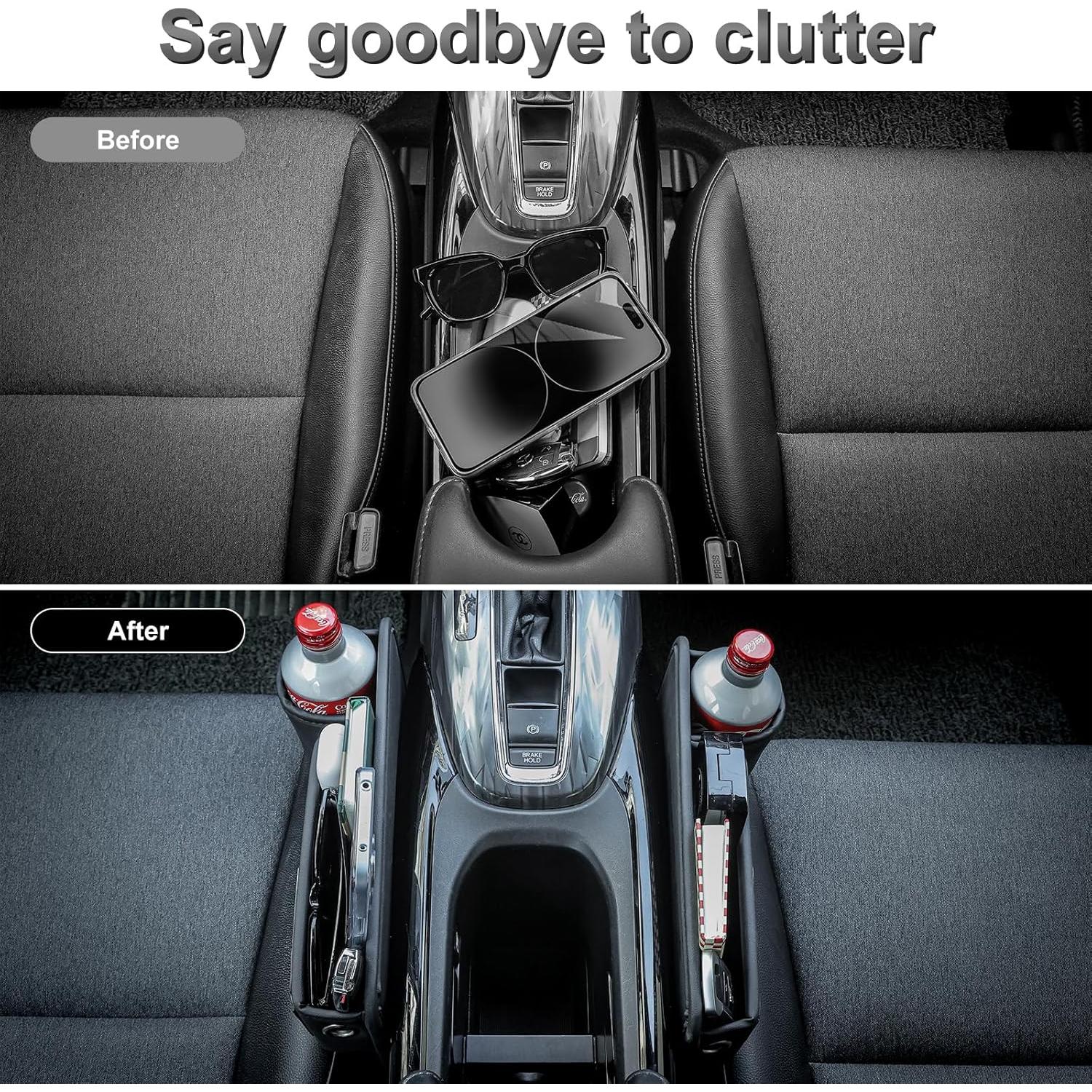 Organizador de Relleno Espacio Asientos Coche Pcnjozx Negro 2 Piezas