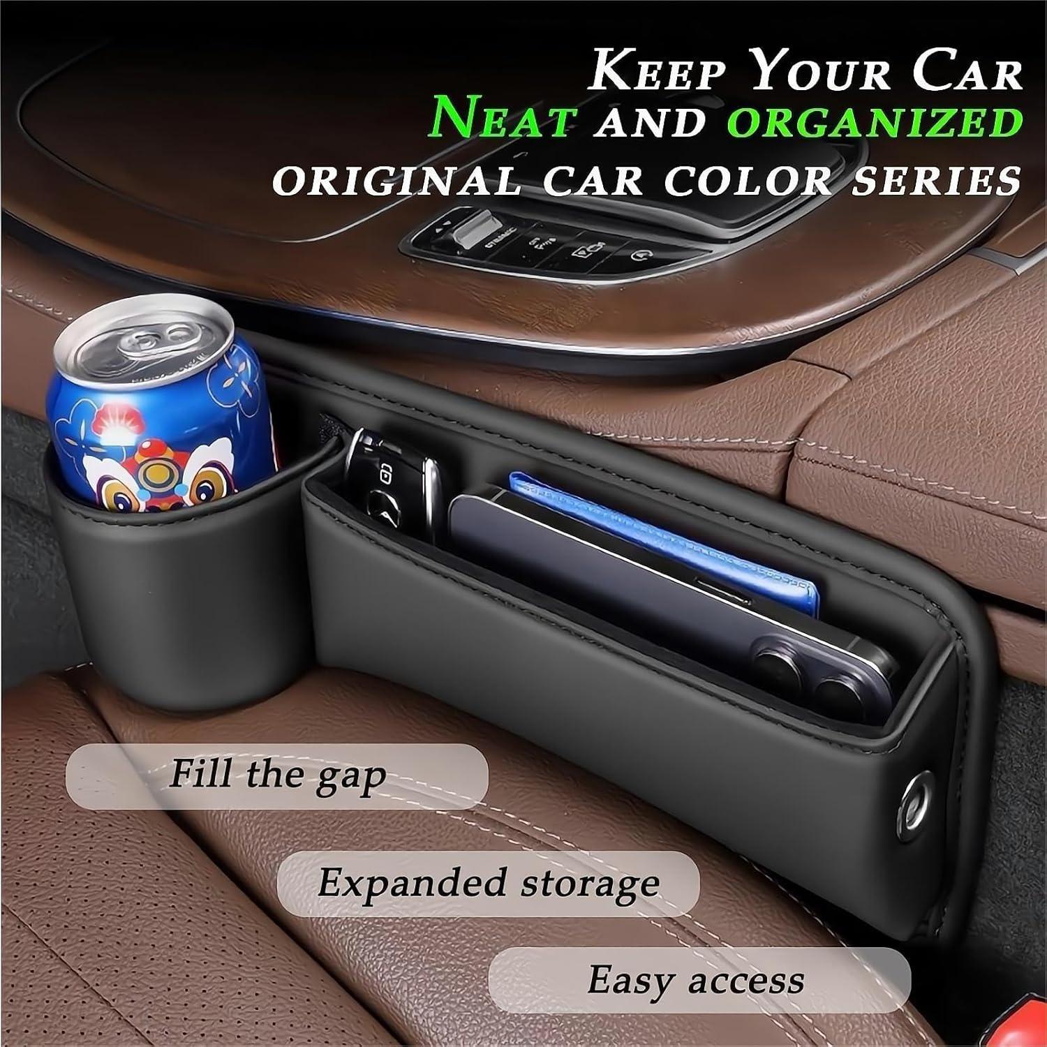 Organizador de Espacio entre Asientos LEQBO con Portavasos Negro