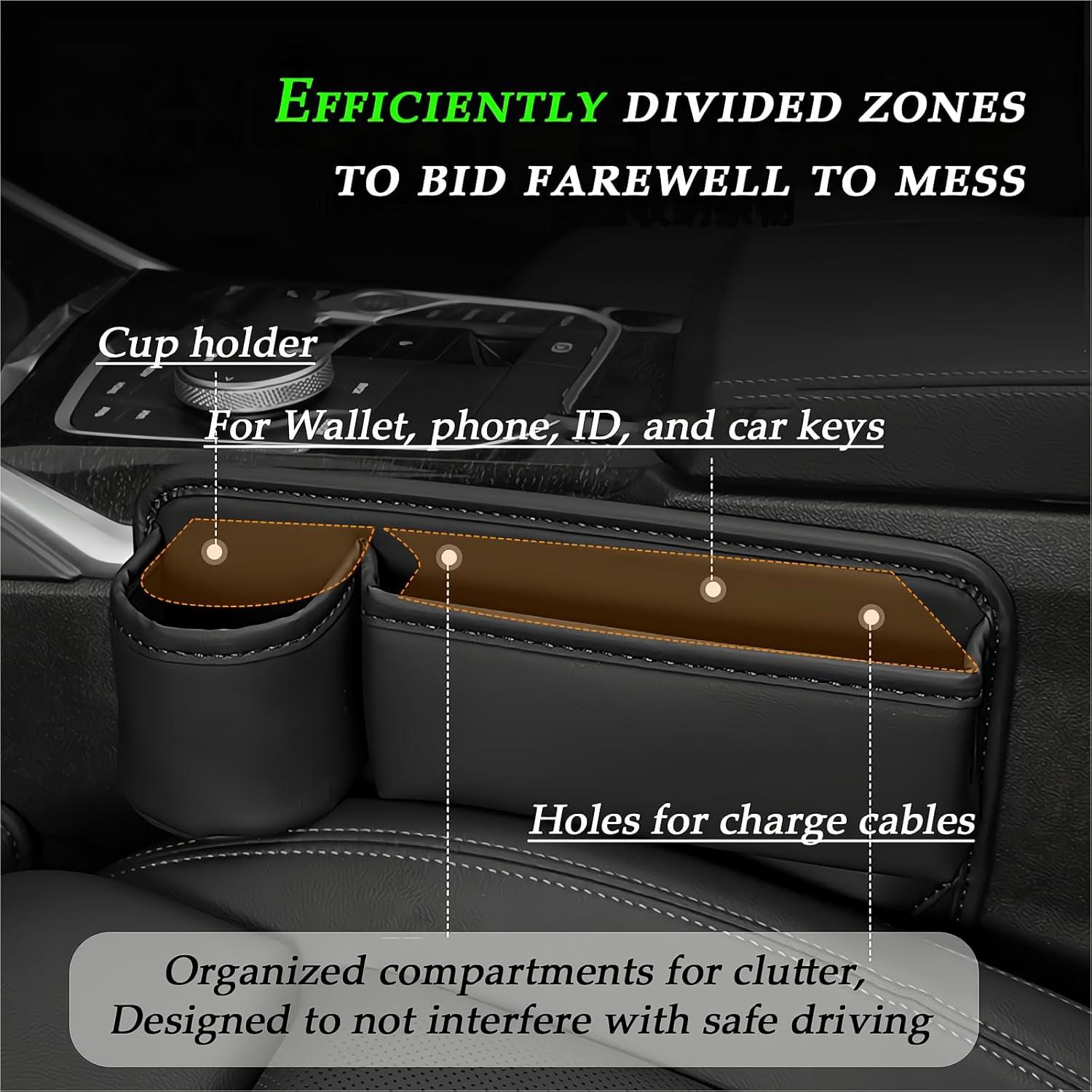 Organizador de Espacio entre Asientos LEQBO con Portavasos Negro