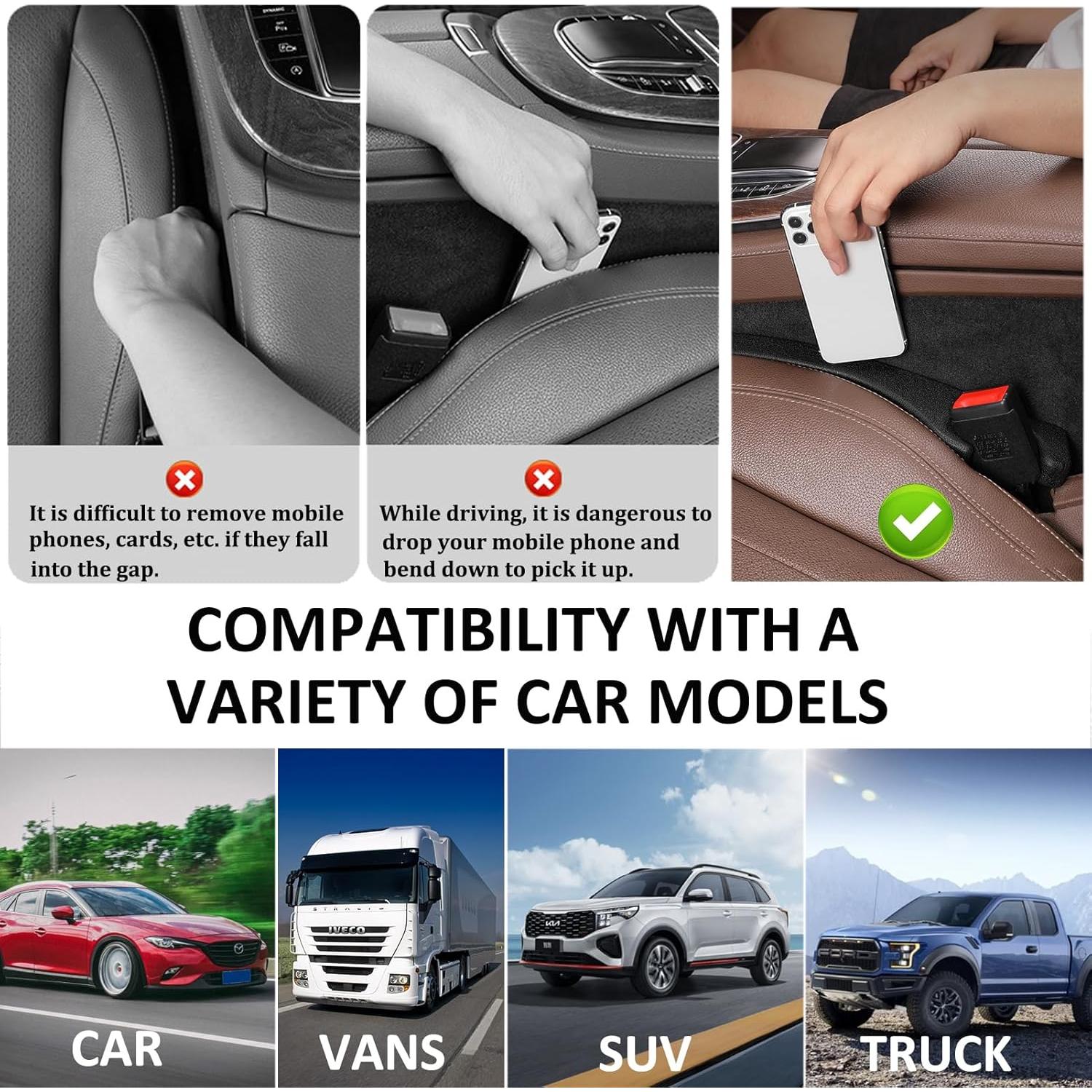 Relleno Espacio Asientos Coche SPORTHOMER 2 Piezas Negro