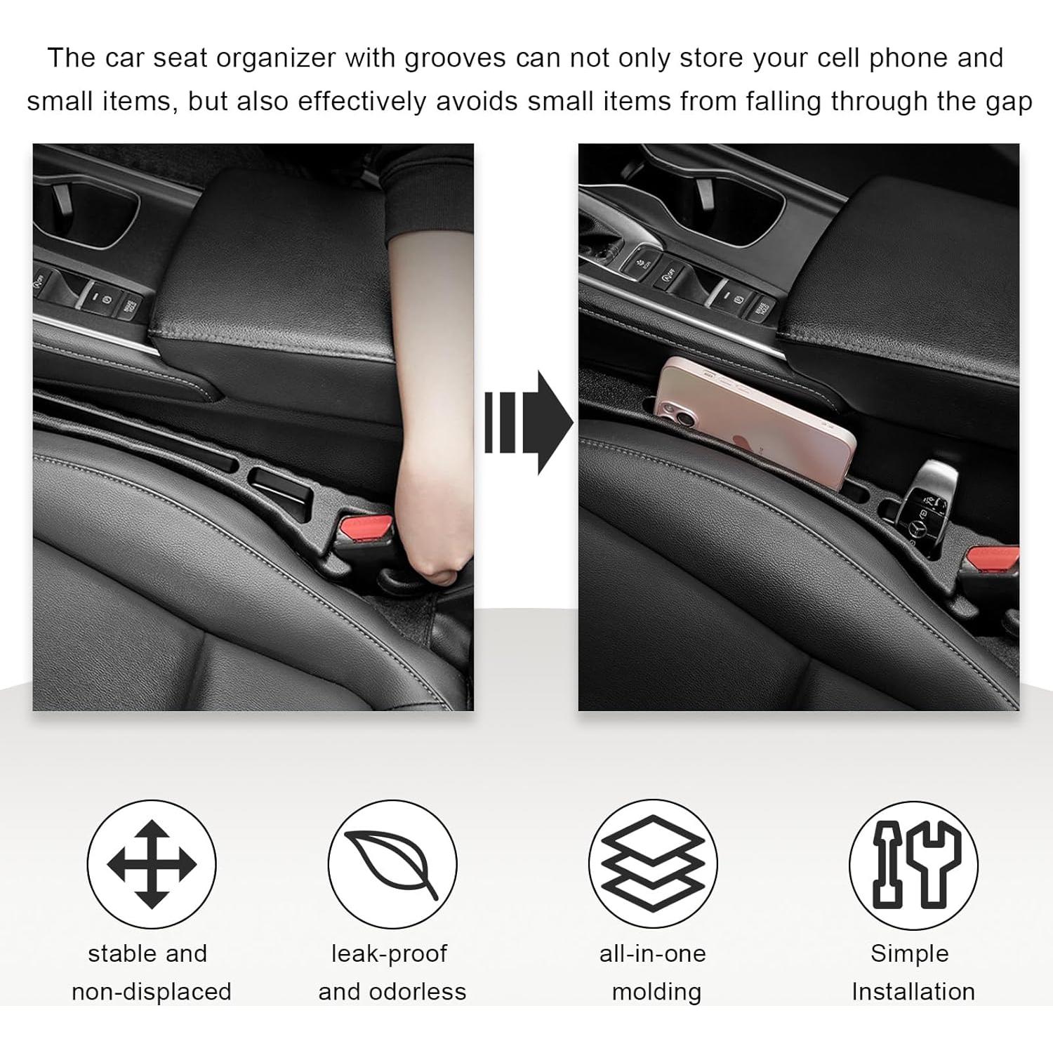 Organizador de Relleno Espacio Asientos Coche KVAEY 2PCS Negro