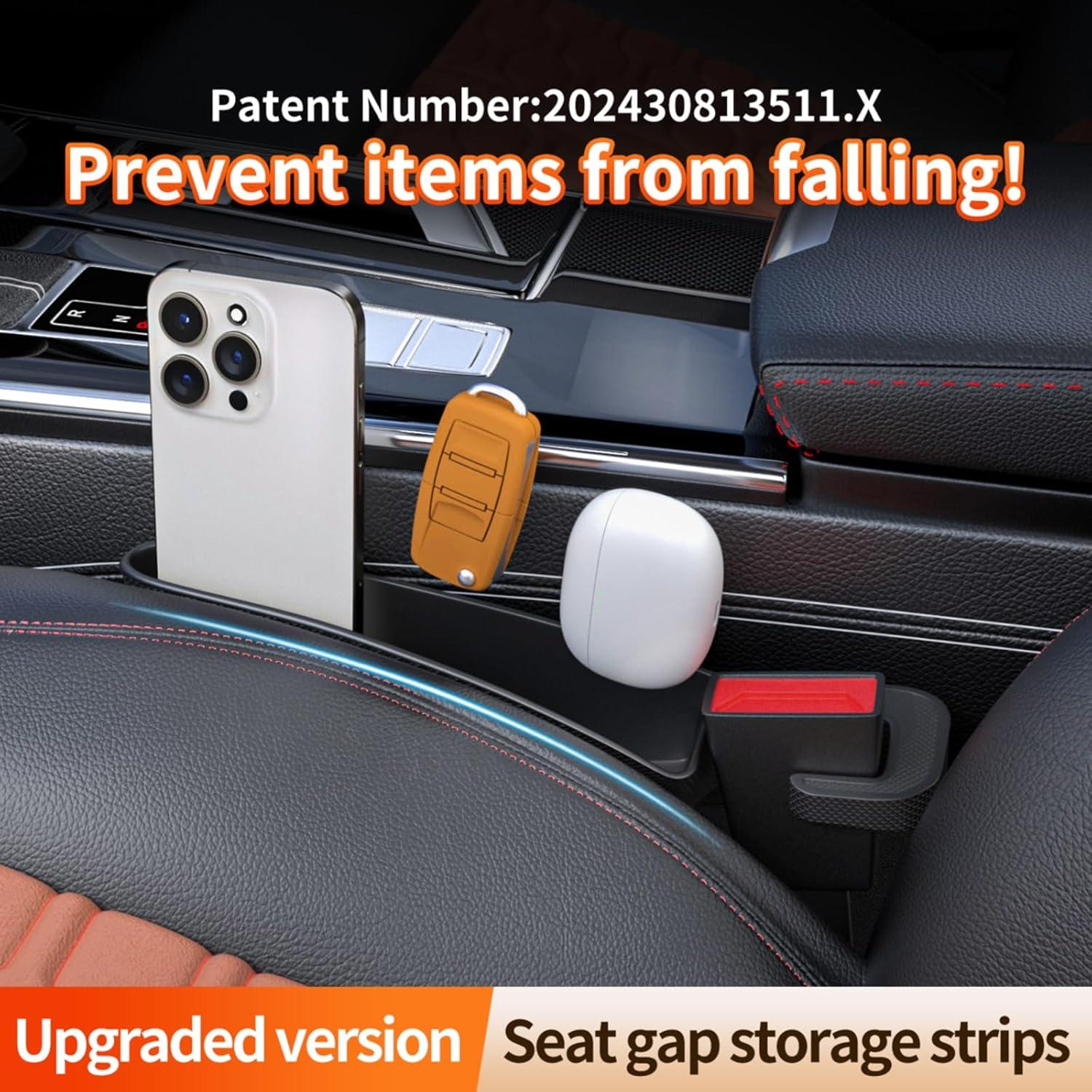 Organizador de Relleno Espacio entre Asientos DONTRD Negro - 2 Piezas