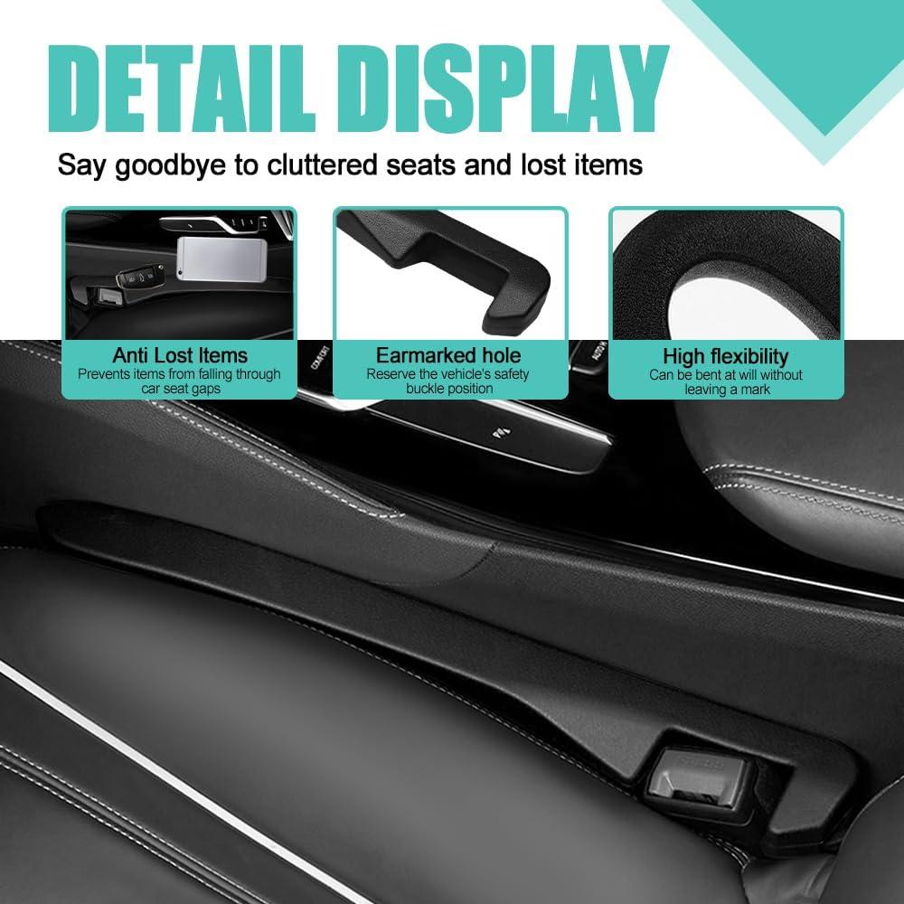 Relleno de Espacio entre Asientos de Coche Tecledsn Negro 2 Piezas