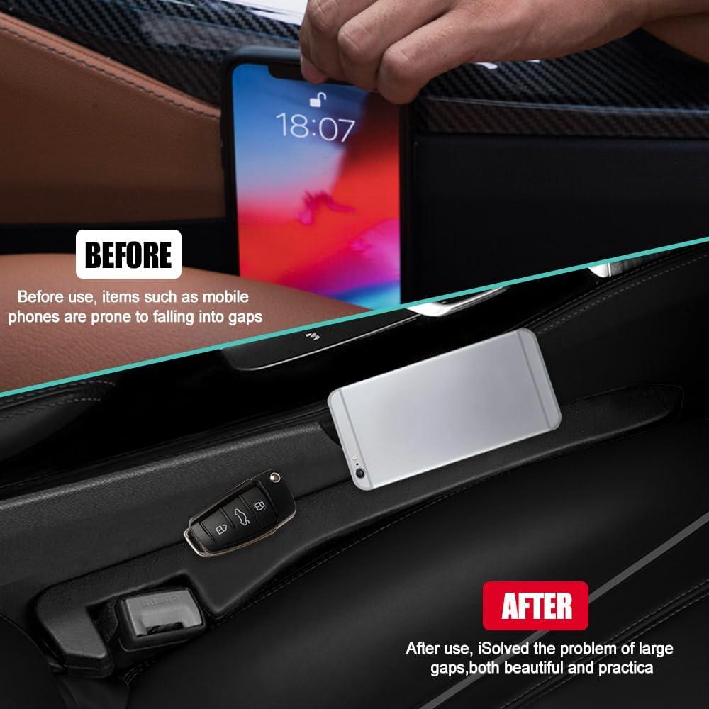 Relleno de Espacio entre Asientos de Coche Tecledsn Negro 2 Piezas