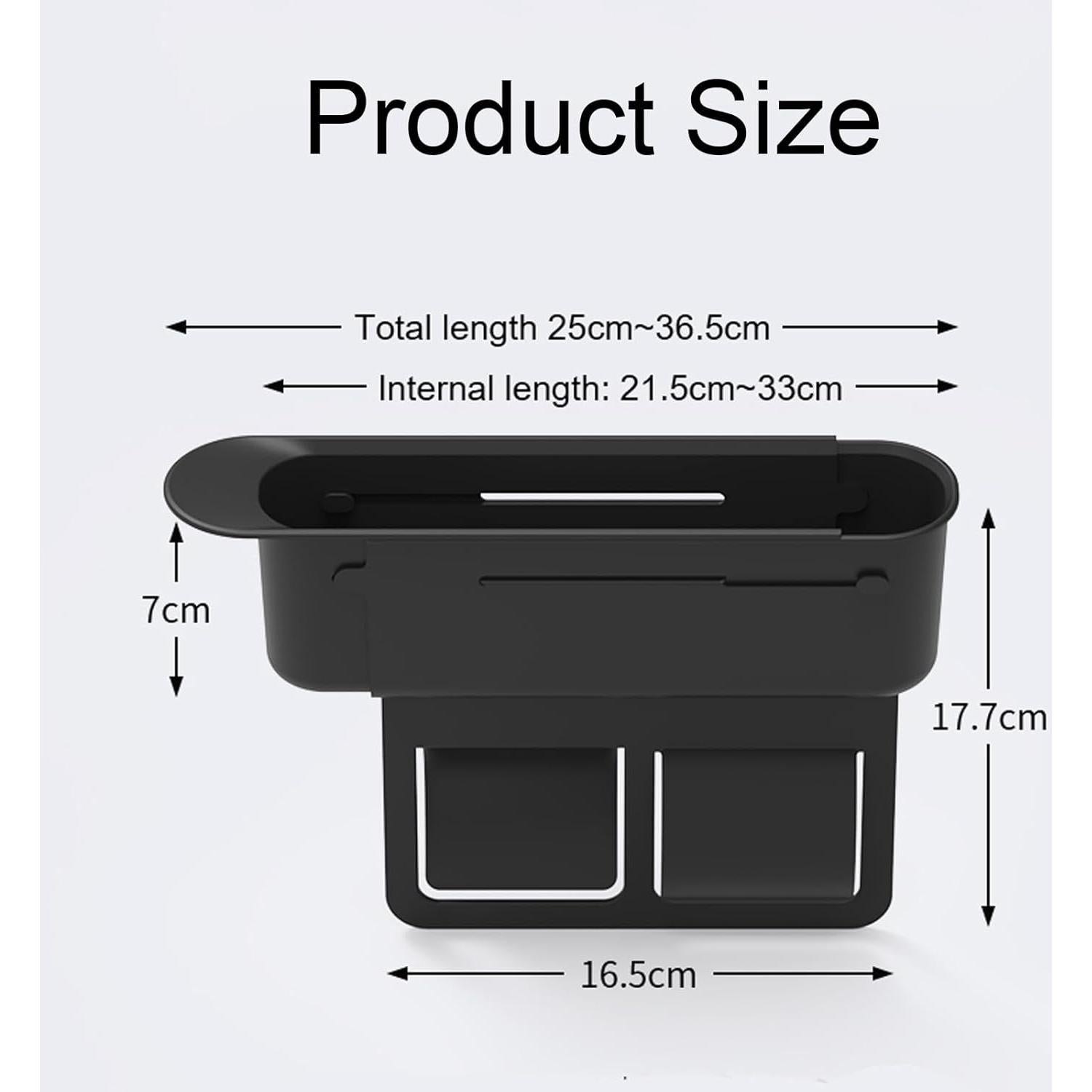 Relleno Espacio Asientos Coche CYDZSW 2Pack Negro Ajustable