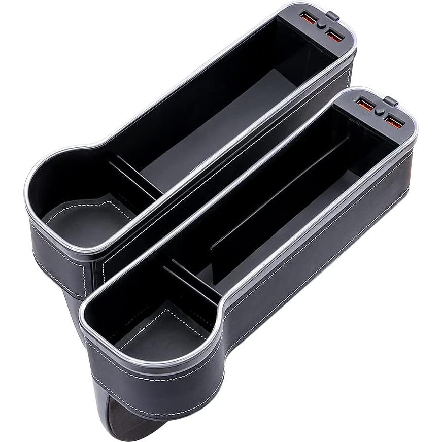 Organizador de Espacio entre Asientos de Coche Cheyuntai con Luz LED y Cargador USB