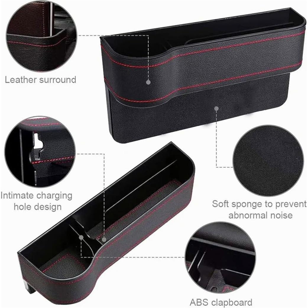 Relleno Antideslizante para Espacio entre Asientos de Coche - Genérico - Negro - 2 Pack