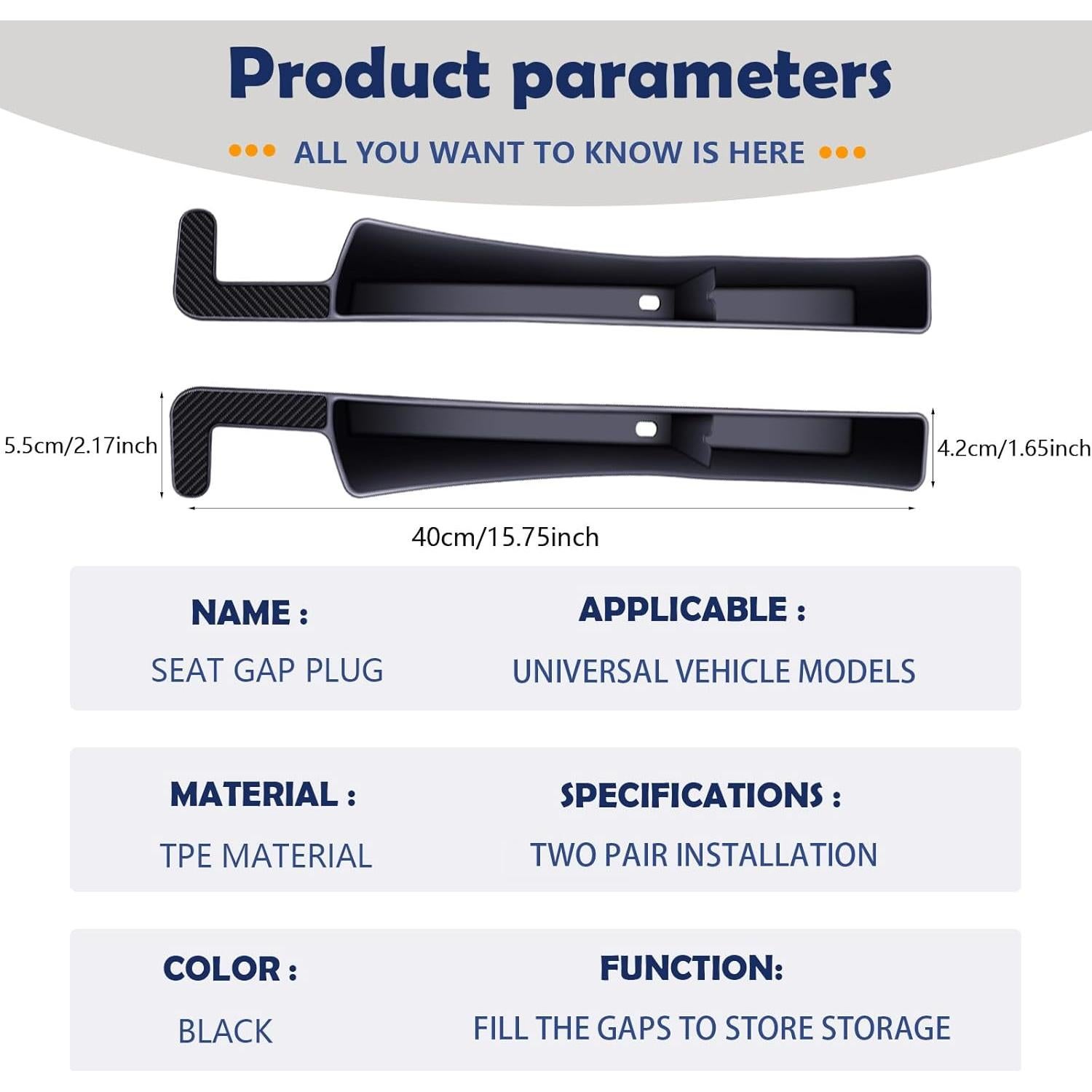 Organizador Relleno Espacio Asientos Coche ZHUMAOER USB 2 PCS