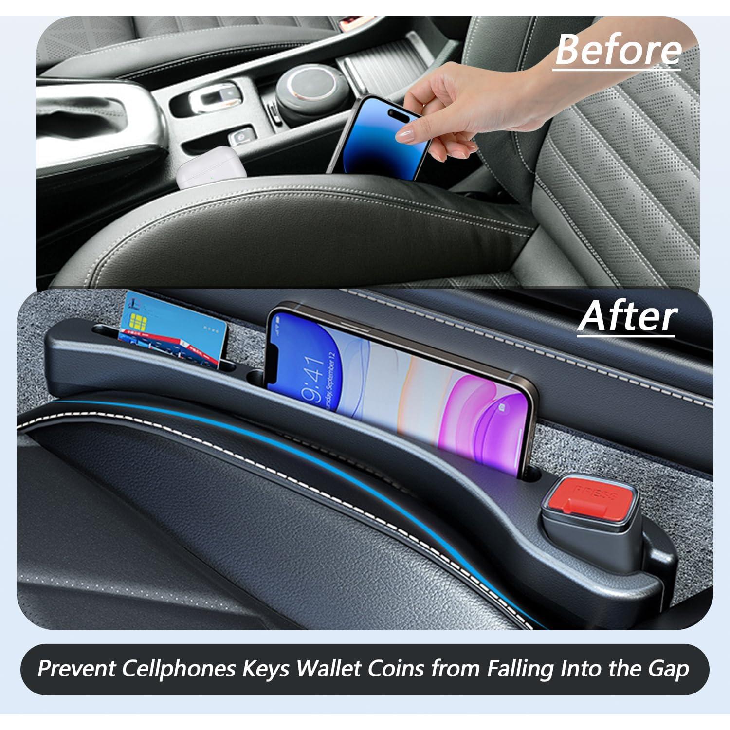 Relleno Espacio Asiento Coche LEIWOOR 2 Pcs Cuero PU