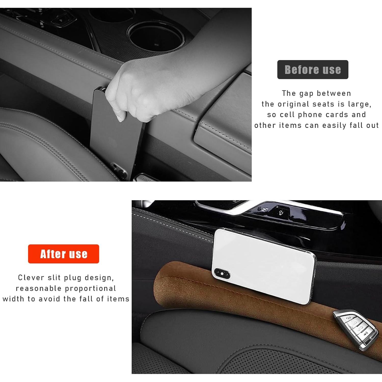 Relleno Espacio Asientos Coche Kewucn 2 Pcs Marrón Universal