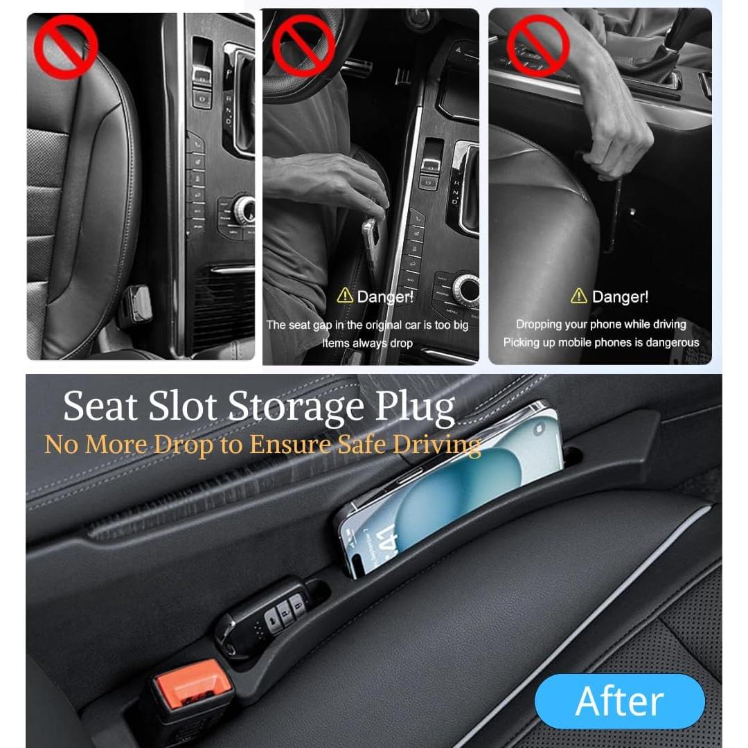 Relleno Espacio entre Asientos de Coche NXCYZY 2 Piezas Negro