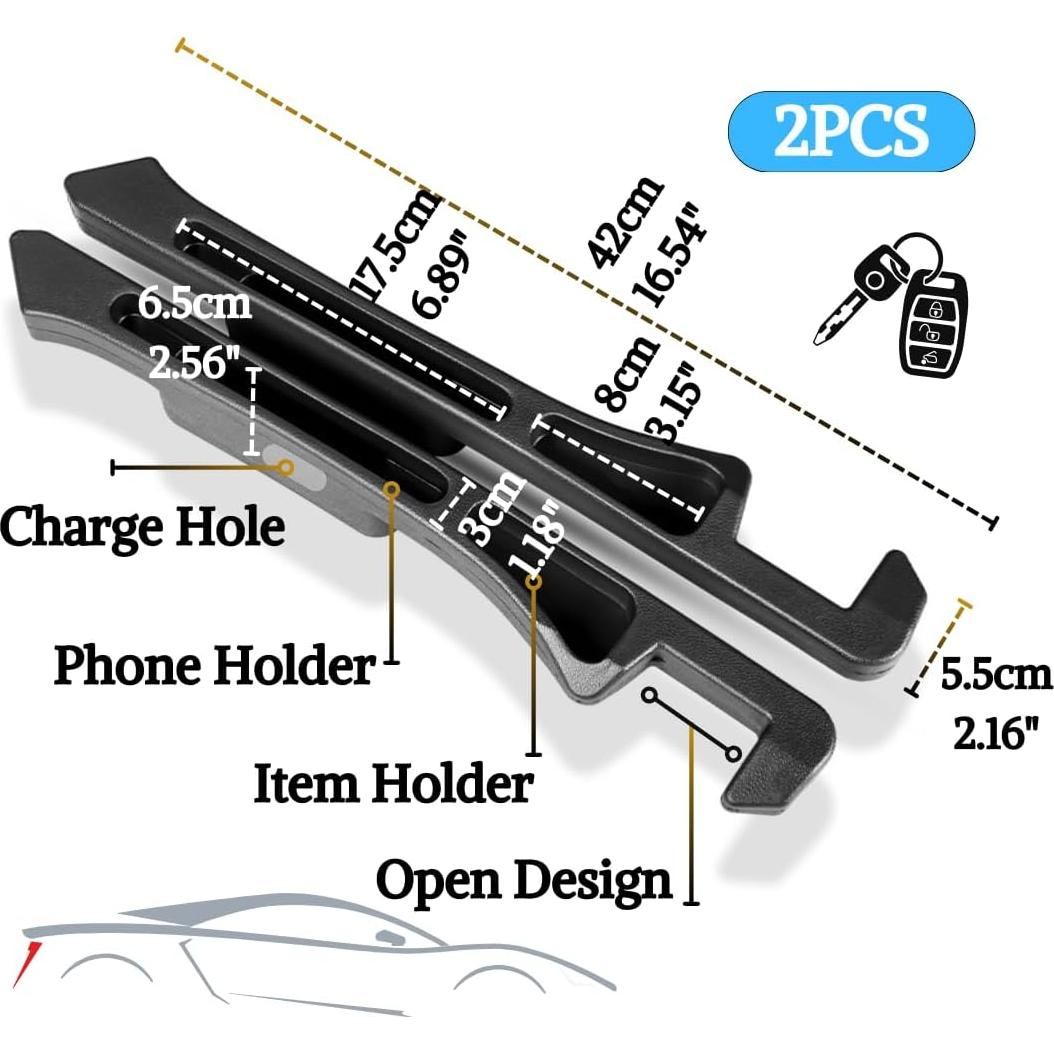 Relleno Espacio entre Asientos de Coche NXCYZY 2 Piezas Negro