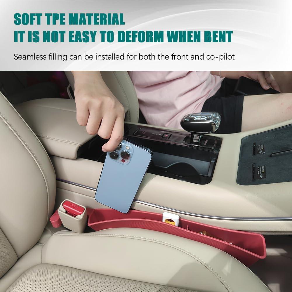 Relleno de Espacio entre Asientos de Coche HAOBO 2 Piezas Rojo